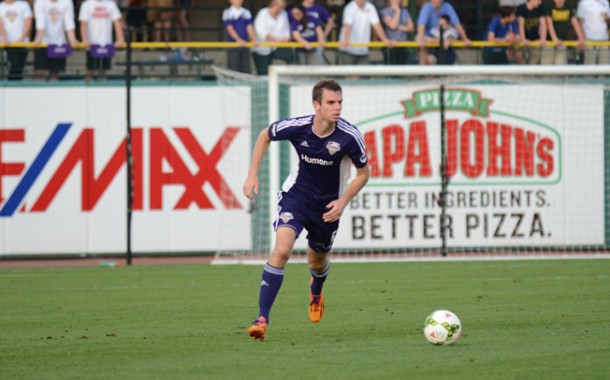 Conor Shanosky had a couple of key clearances late in the match against Charlotte.
