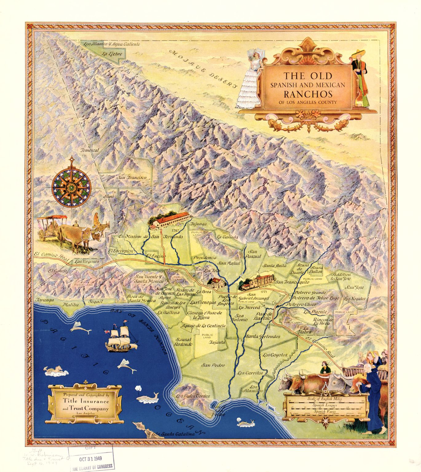A map of old ranchos in Southern California