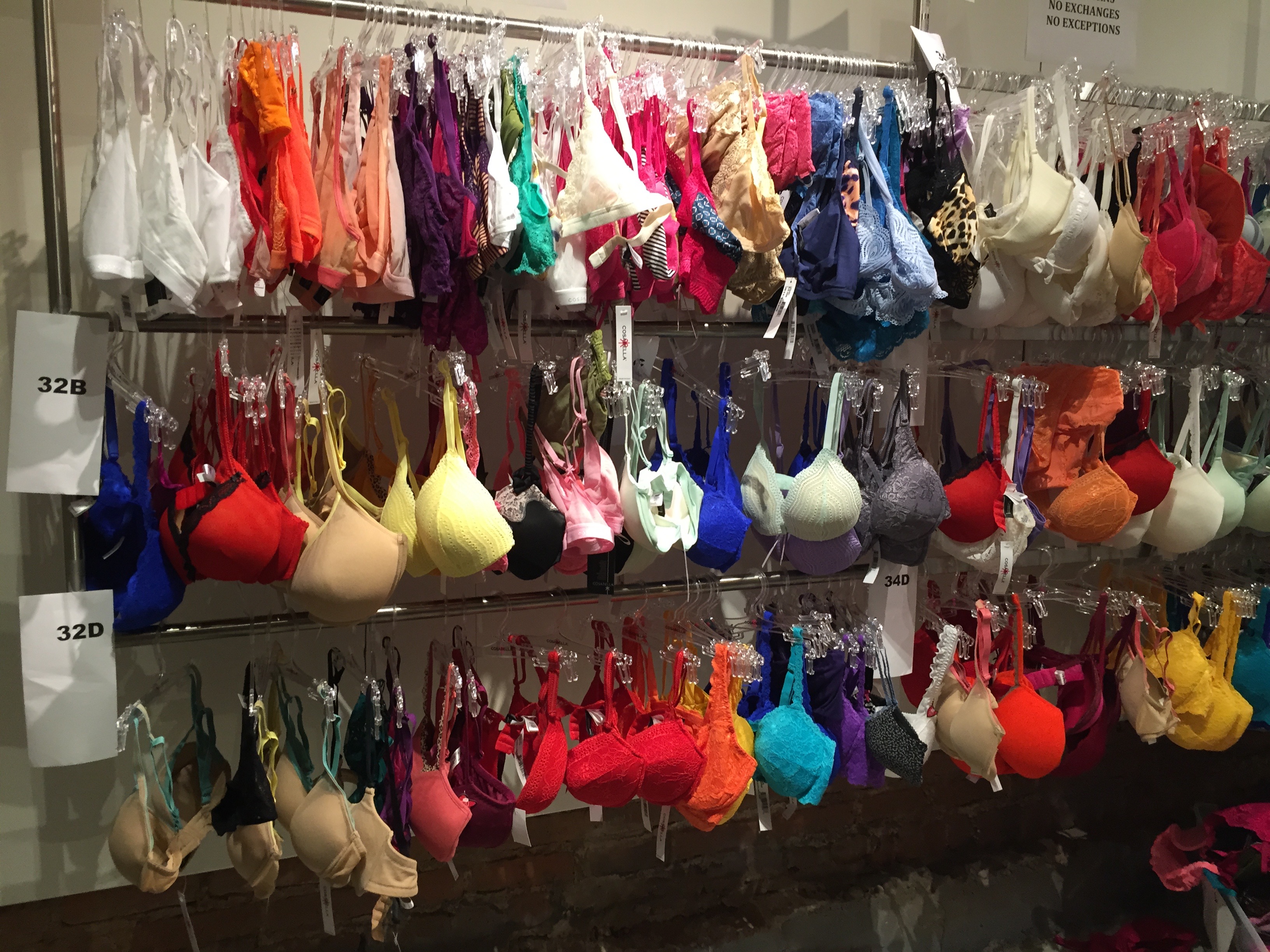 The bra selection as of Monday evening