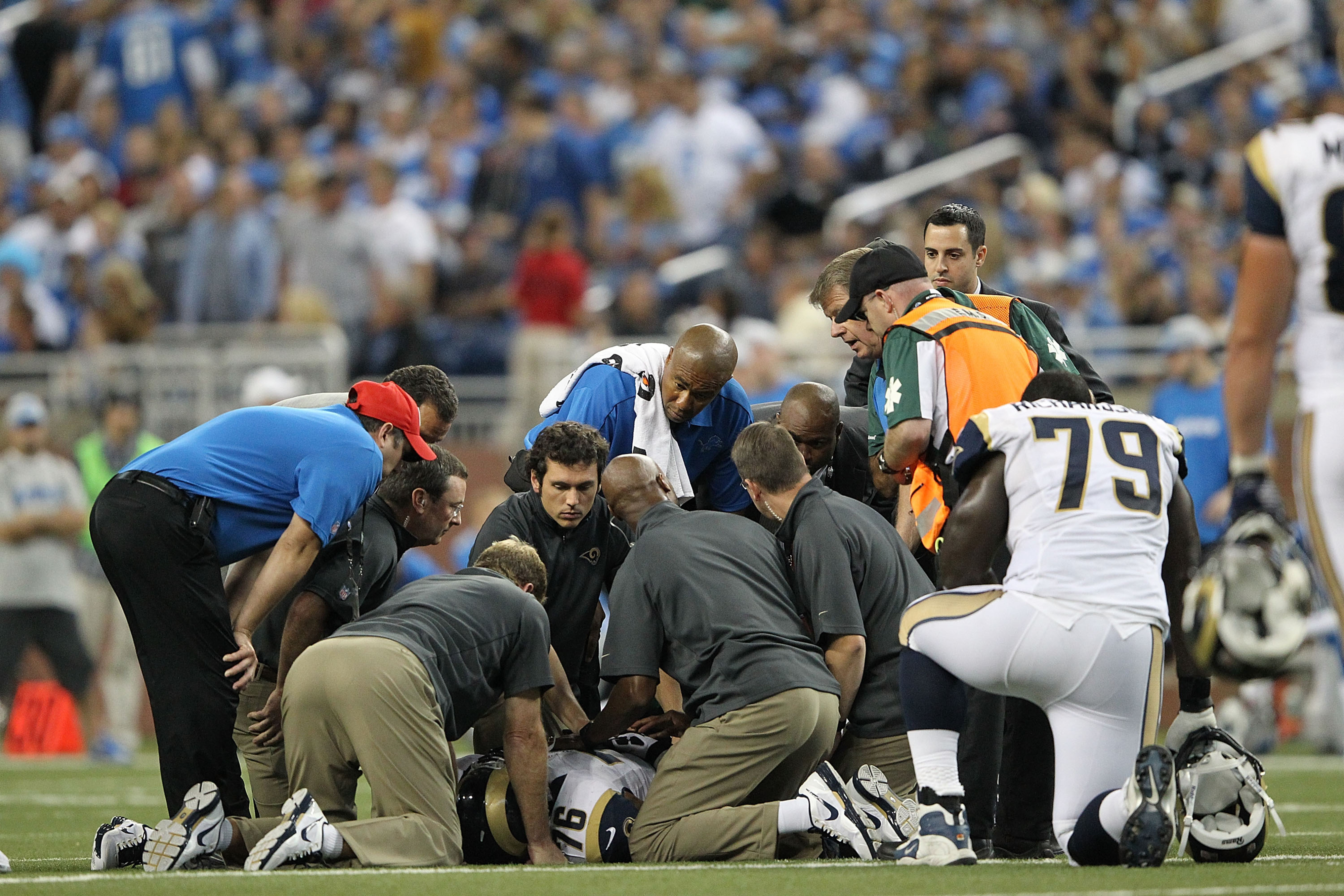 The scene after Rodger Saffold's Week 1 injury