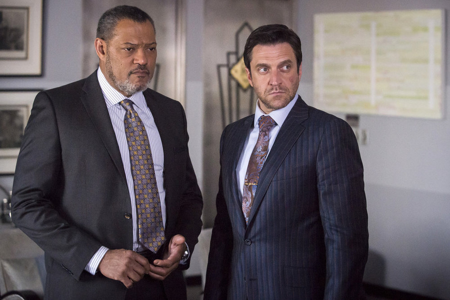 Jack (Laurence Fishburne) and Chilton (Raul Esparza) are the most dapper of crime fighters. 