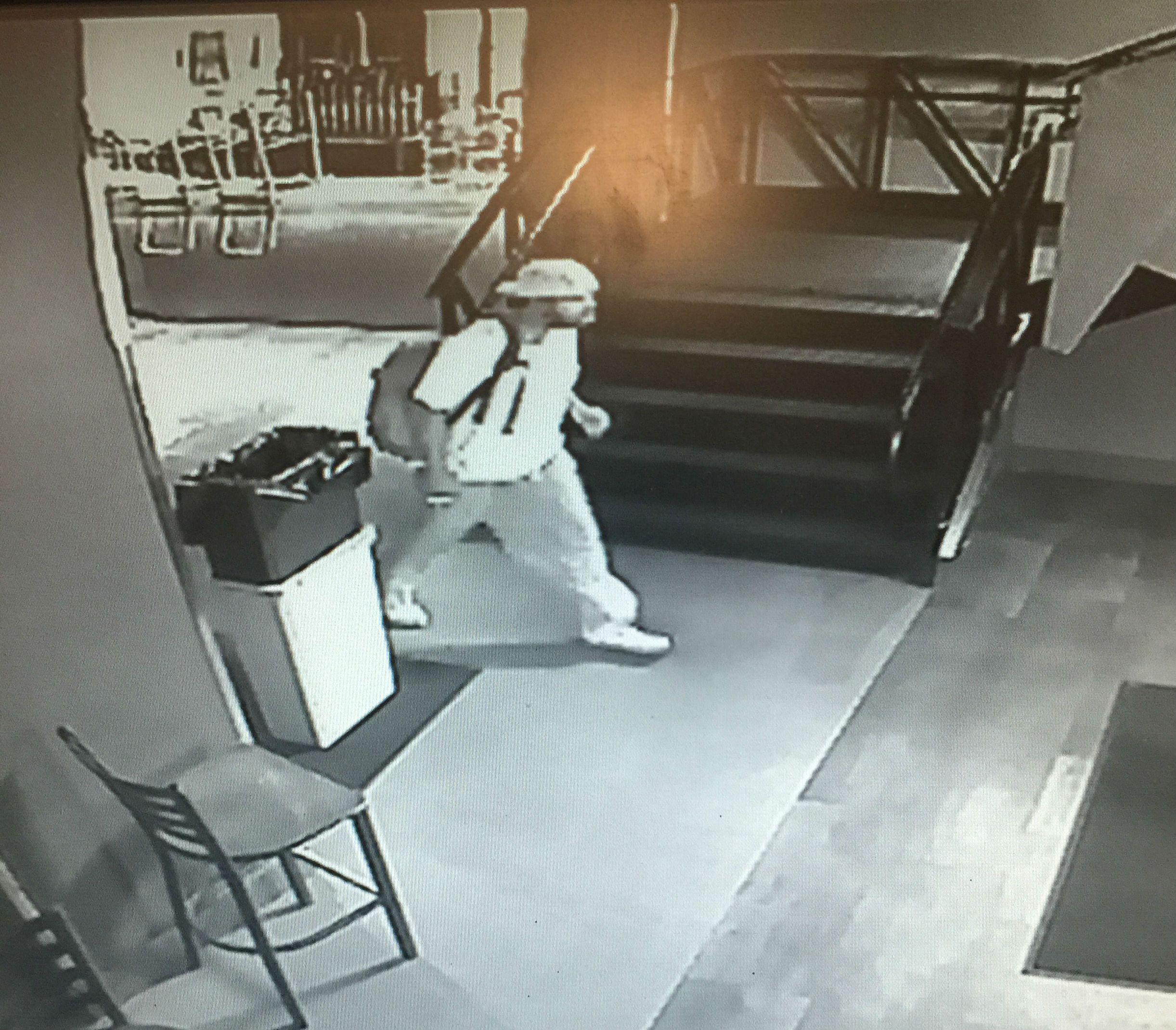 Security footage of the man underFire management considers a suspect in three recent thefts