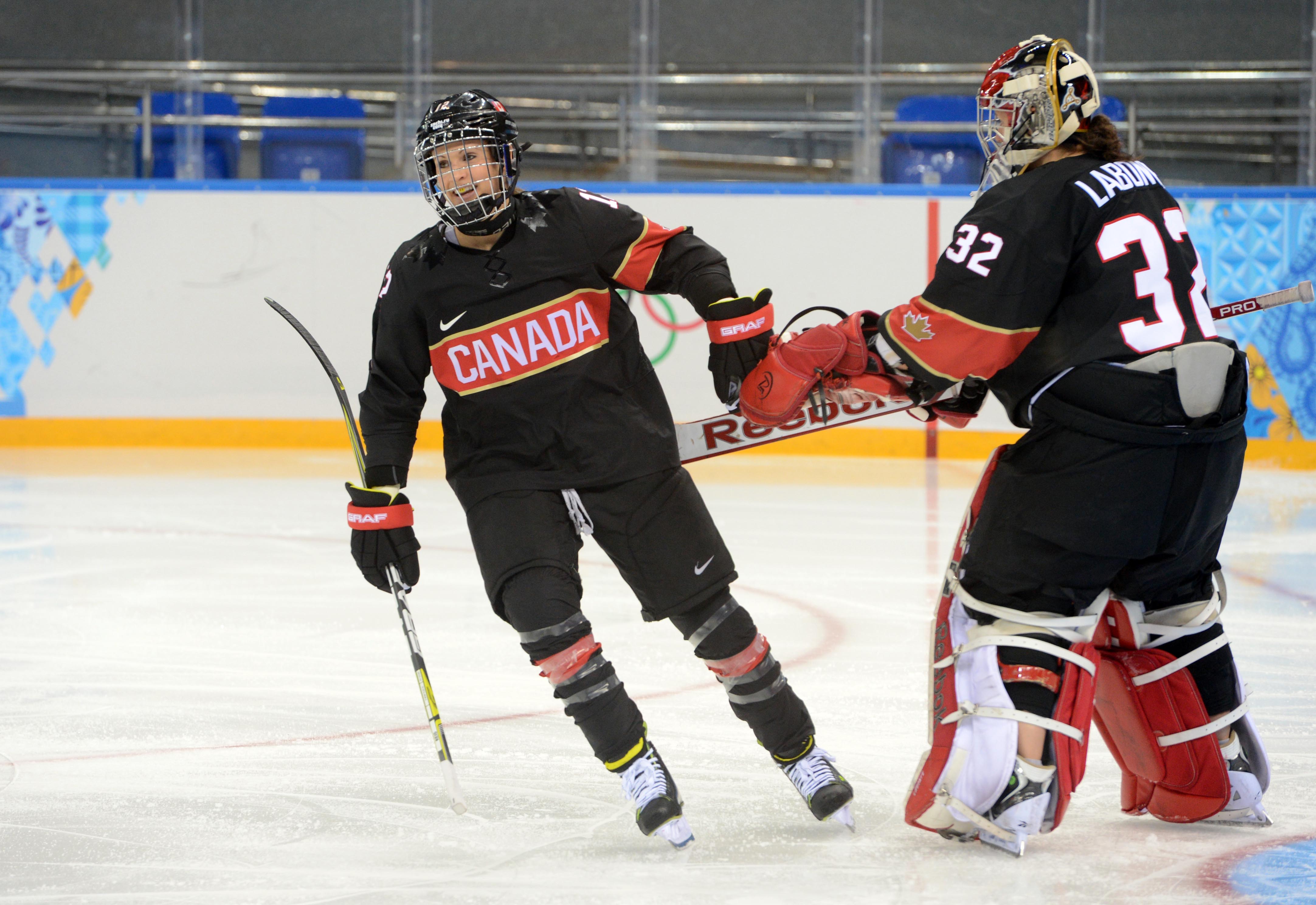 D Meaghan Mikkelson (left) is one of 33 players hoping to make the final roster for the Inferno. With 10 other members of Canada's national team doing the same, Calgary looks to be aiming for success straight out of the gate. 