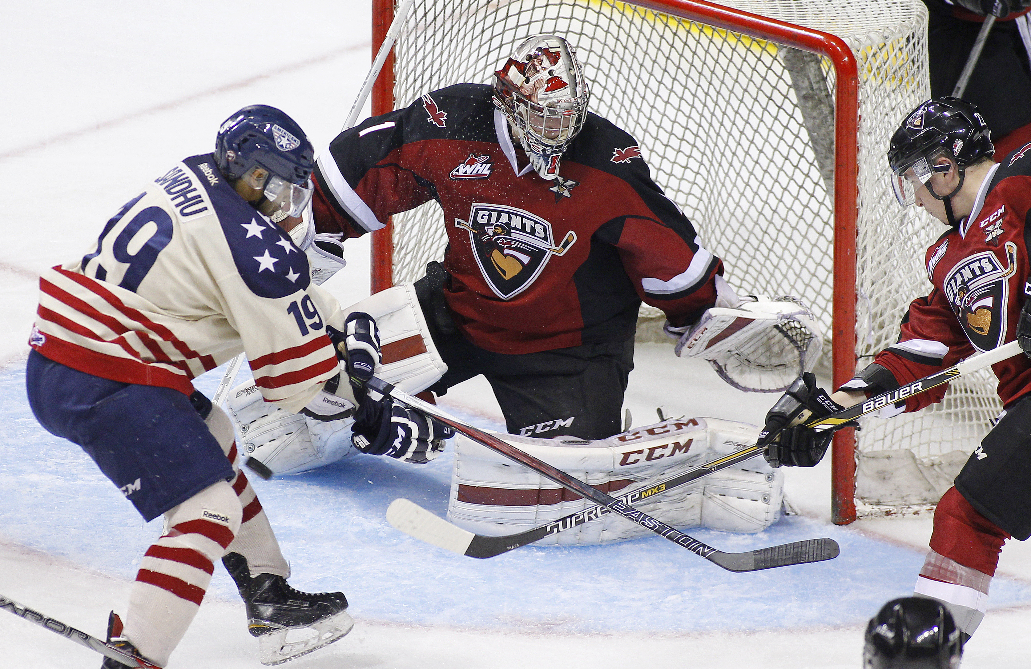 Tyler Sandhu and the Tri-City Americans were stifled Friday by Vancouver netminder Payton Lee in a 2-1 loss to the Giants. The Ams rebounded Saturday by defeating Portland.