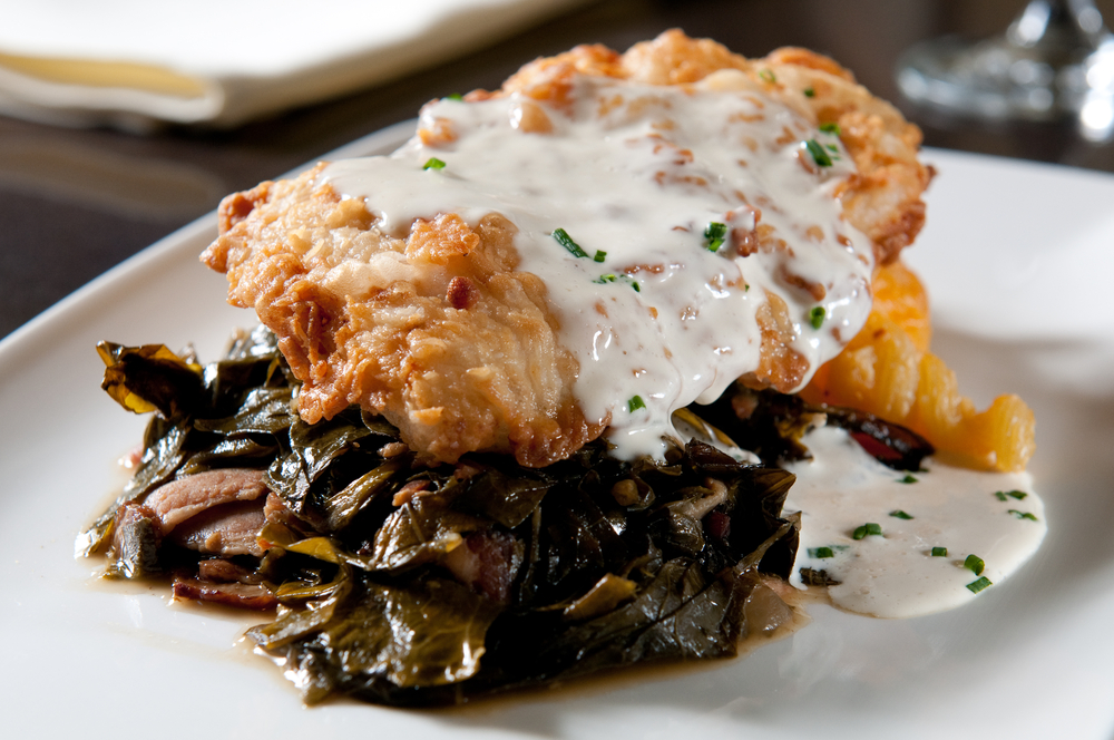 Fried chicken and collard greens? This is a food trend we're a-ok with. 