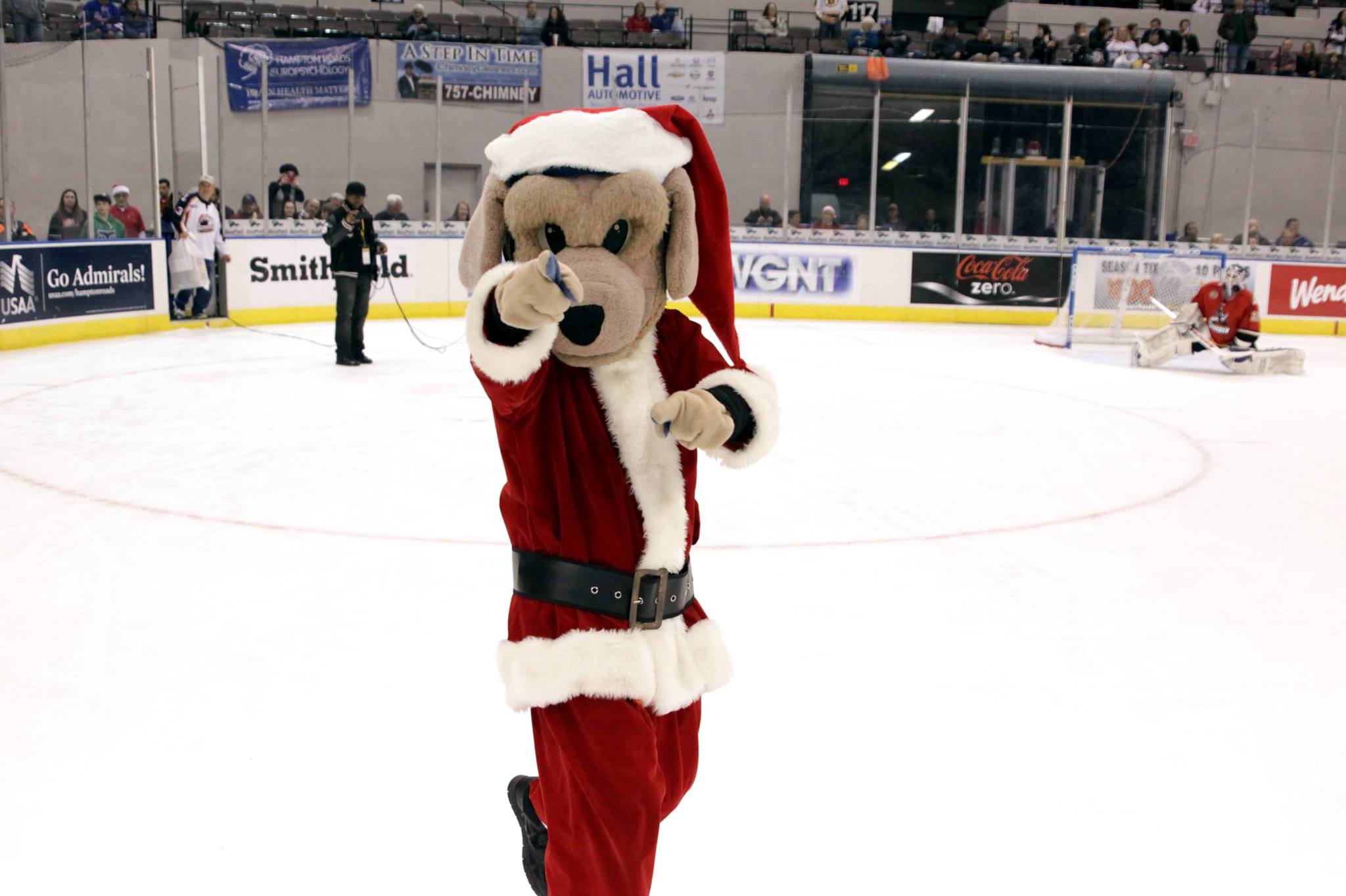 Norfolk Admirals' Mascot Salty is dressed for the 2015 Toy Toss