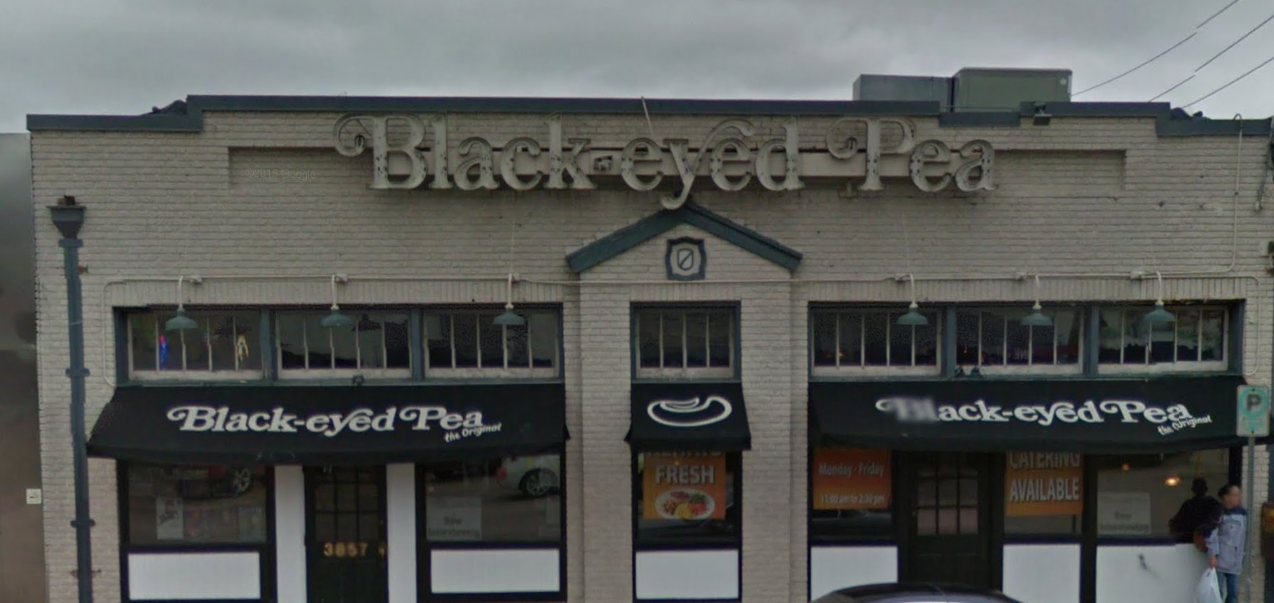 The original location of the Black Eyed Pea is no more. 