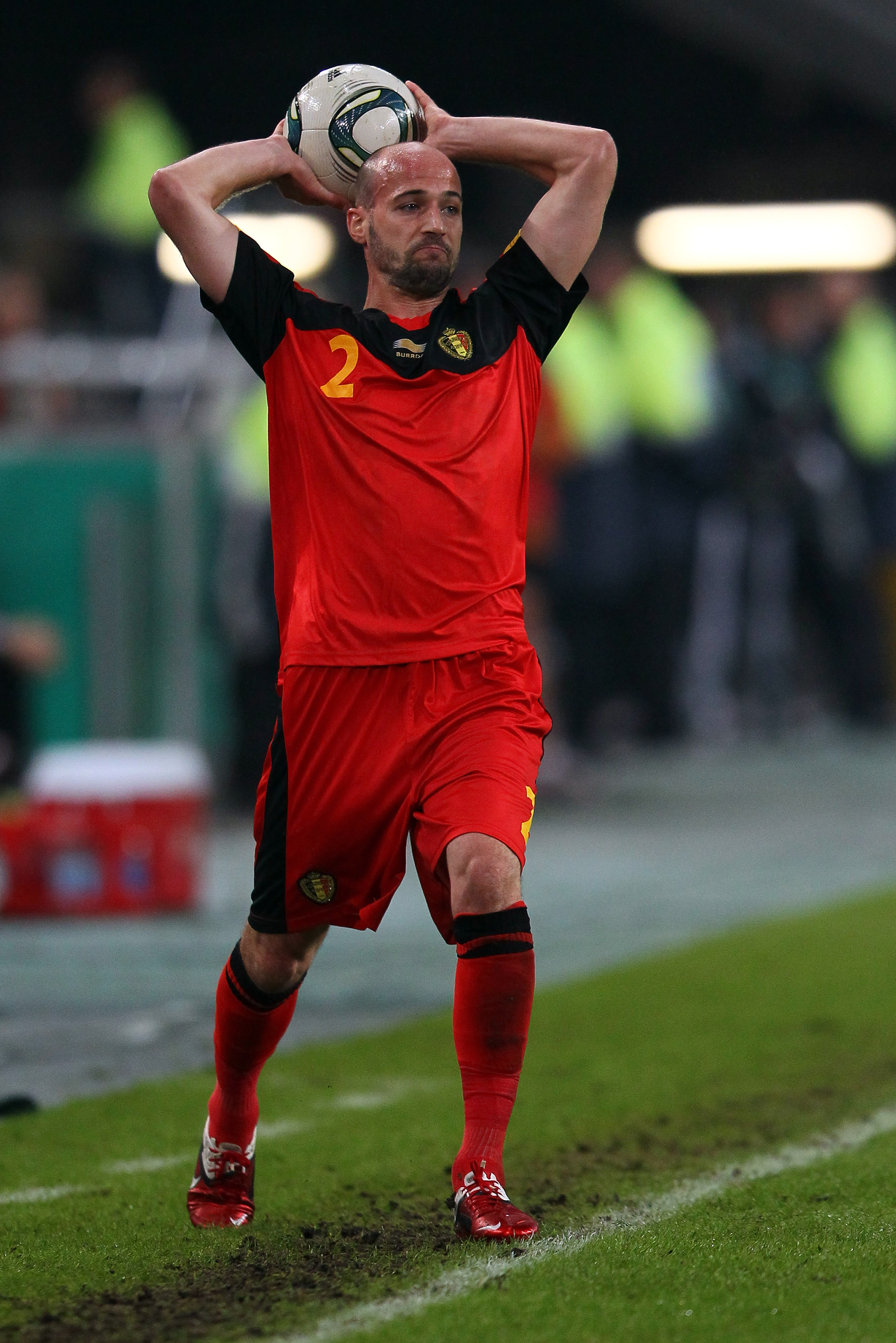 Laurent Ciman playing for Belgium in a EURO 2012 qualifying game. 