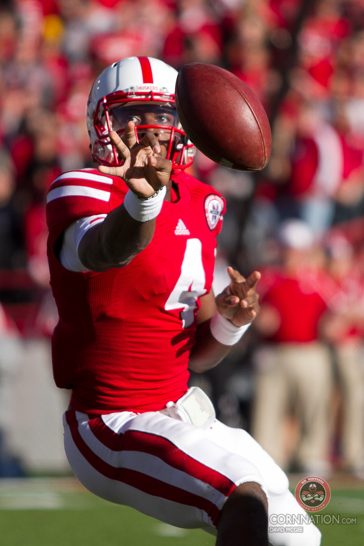 Nebraska quarterback Tommy Armstrong Jr pitches the football against Northwestern. 