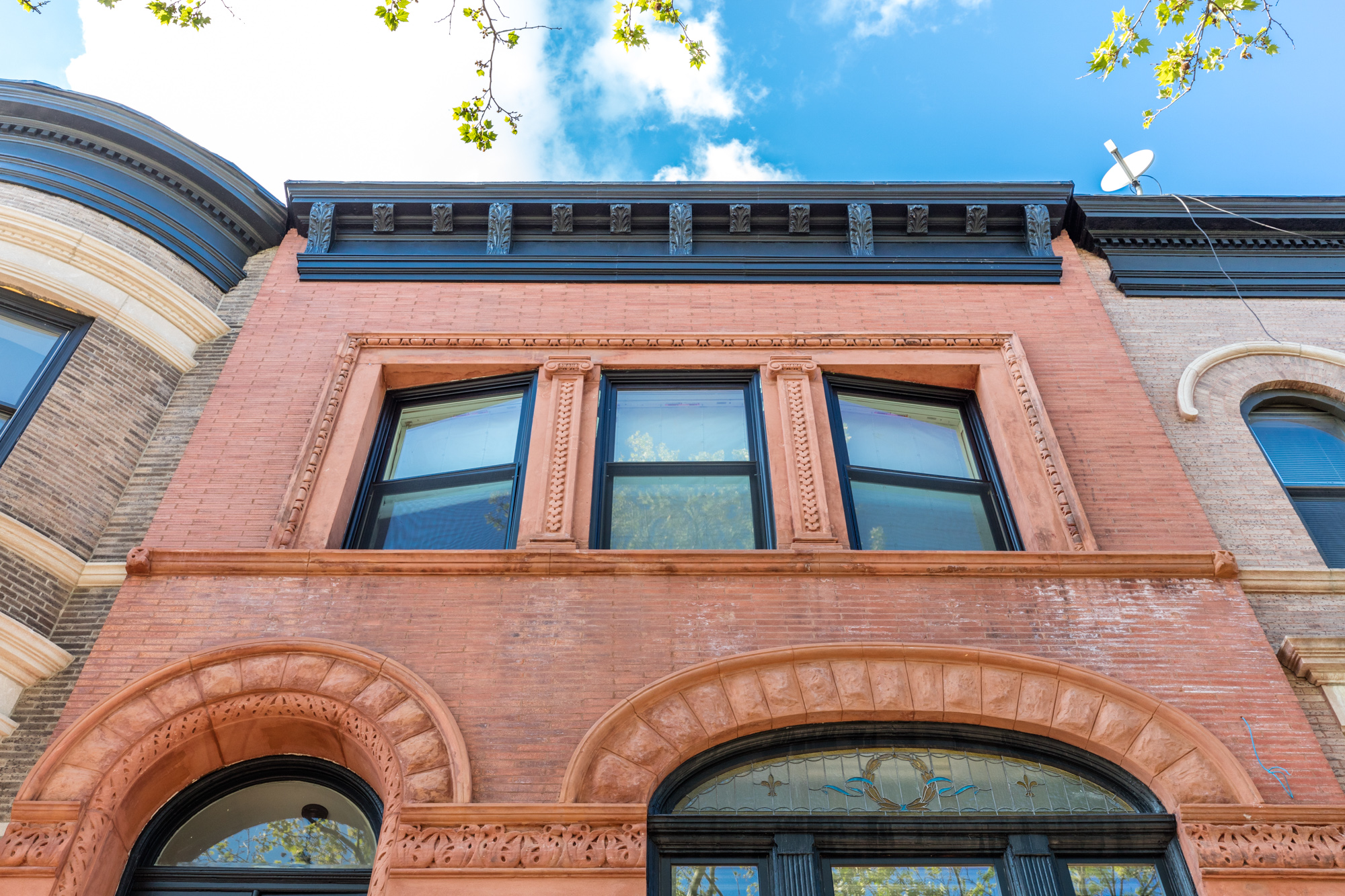 Facade restoration is nearly complete on this historic Brooklyn townhouse.