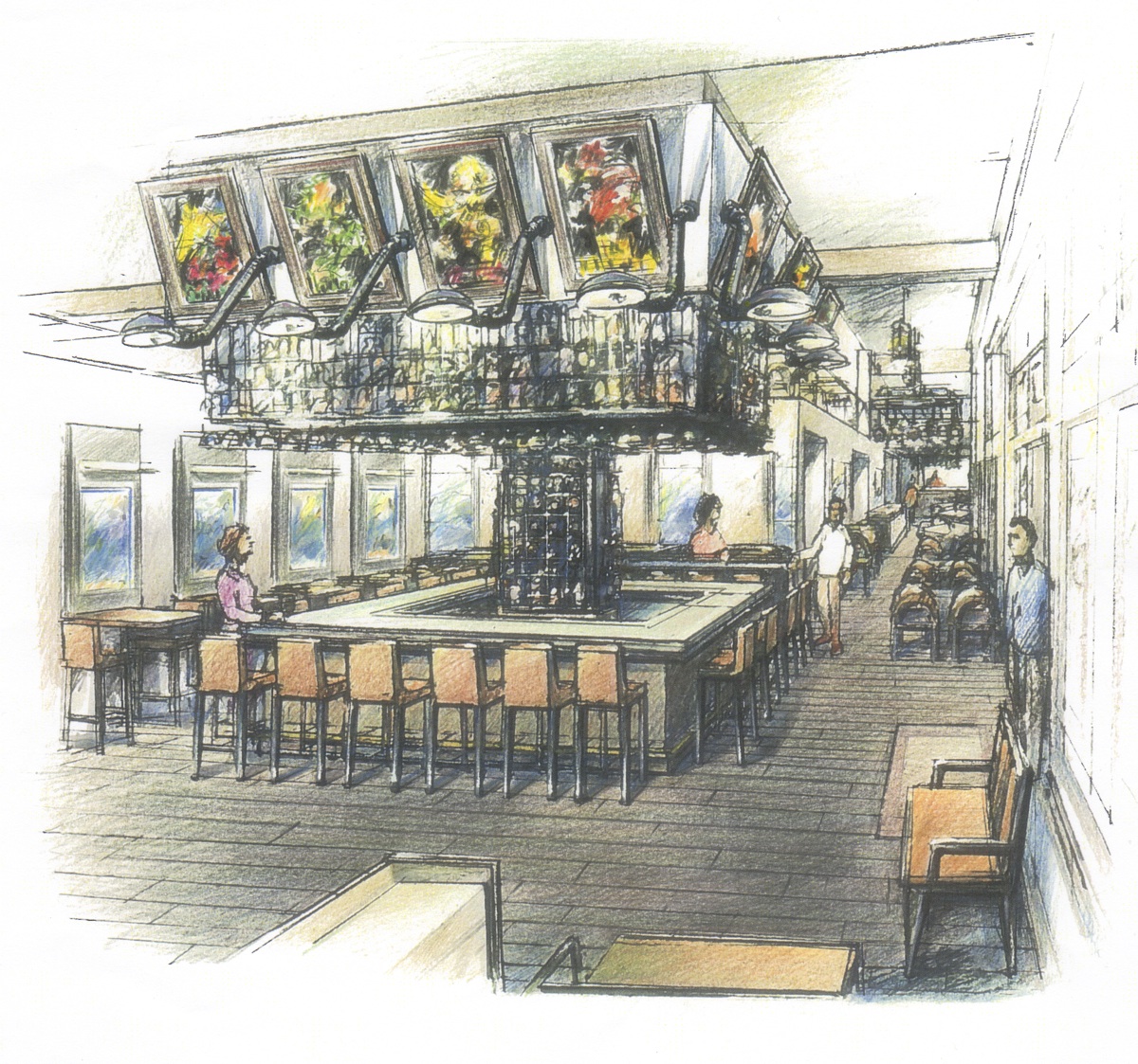 A rendering of Brasserie du Parc, coming this Fall to Downtown