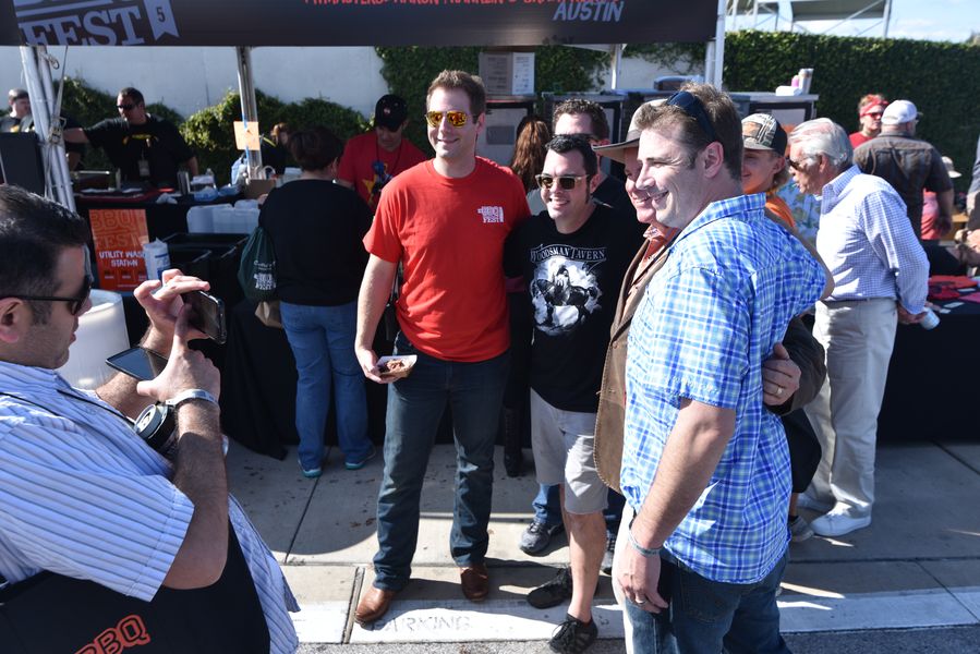 Aaron Franklin hanging out at the Texas Monthly Barbecue Festival in 2015.