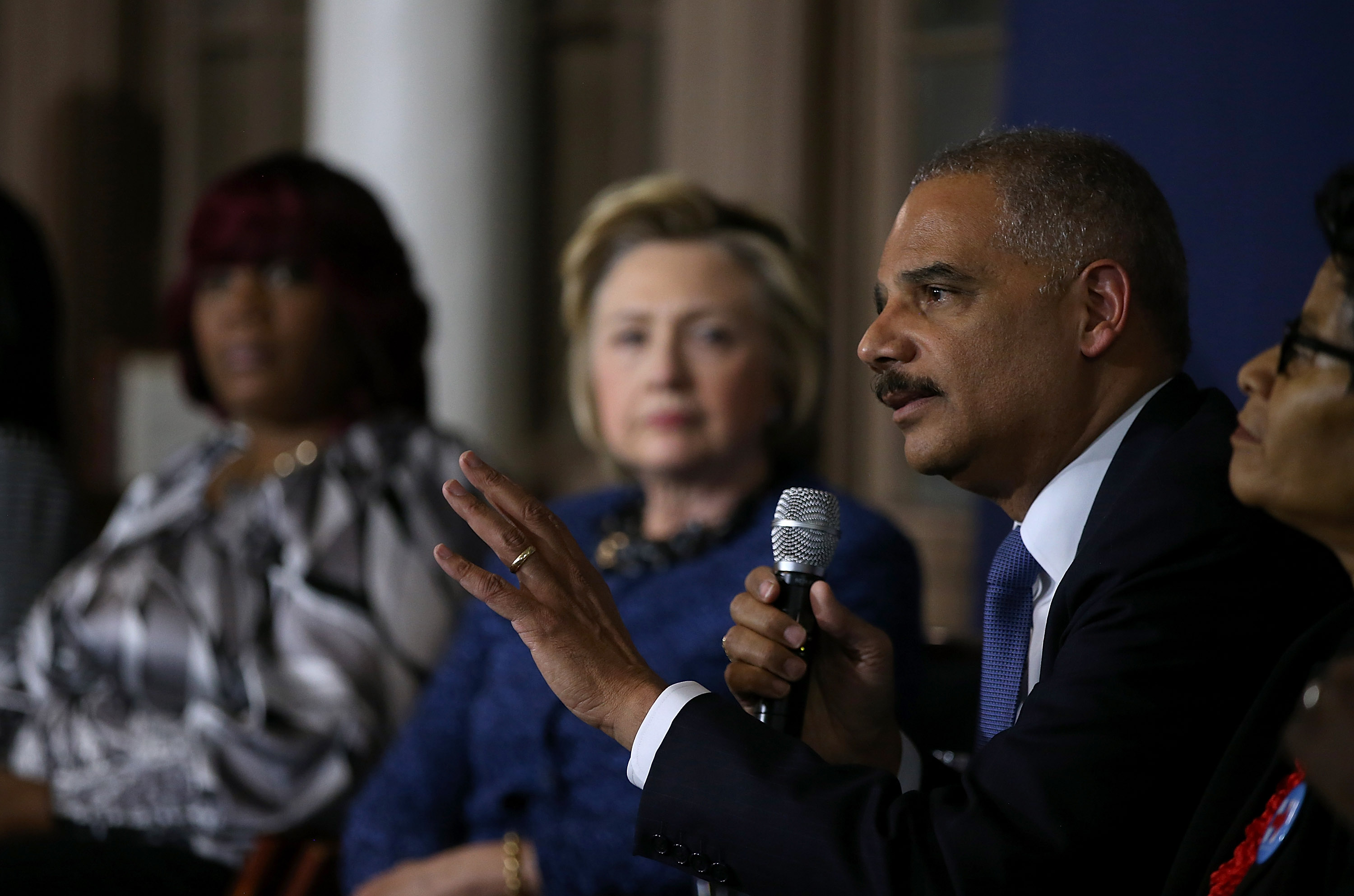 Democratic Presidential Candidate Hillary Clinton Campaigns In Philadelphia