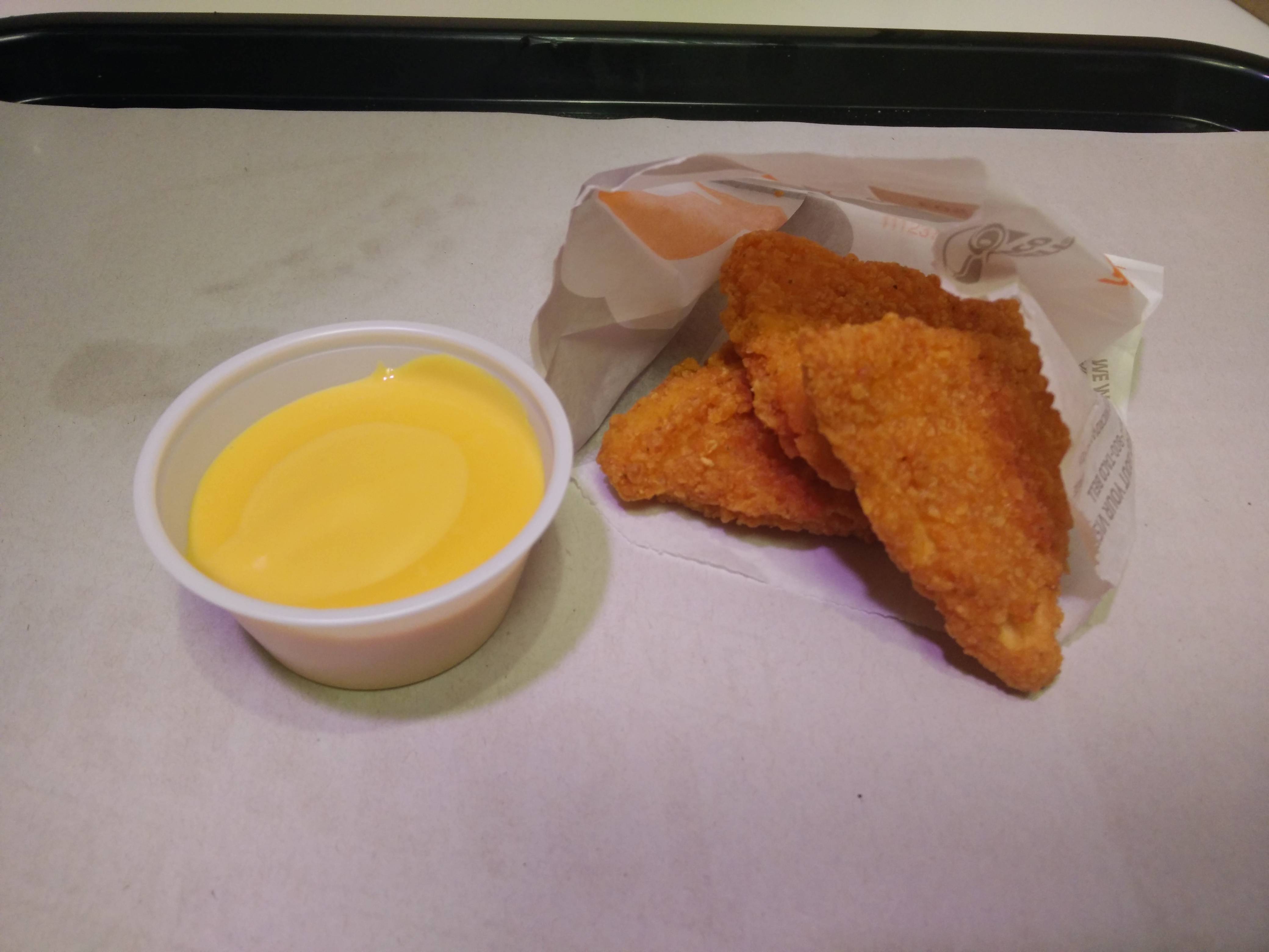 Triangle-shaped fried chicken nuggets from Taco Bell