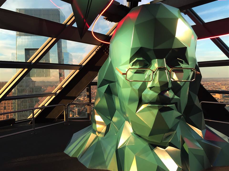 Bust of Ben Franklin at Liberty Place's observation deck