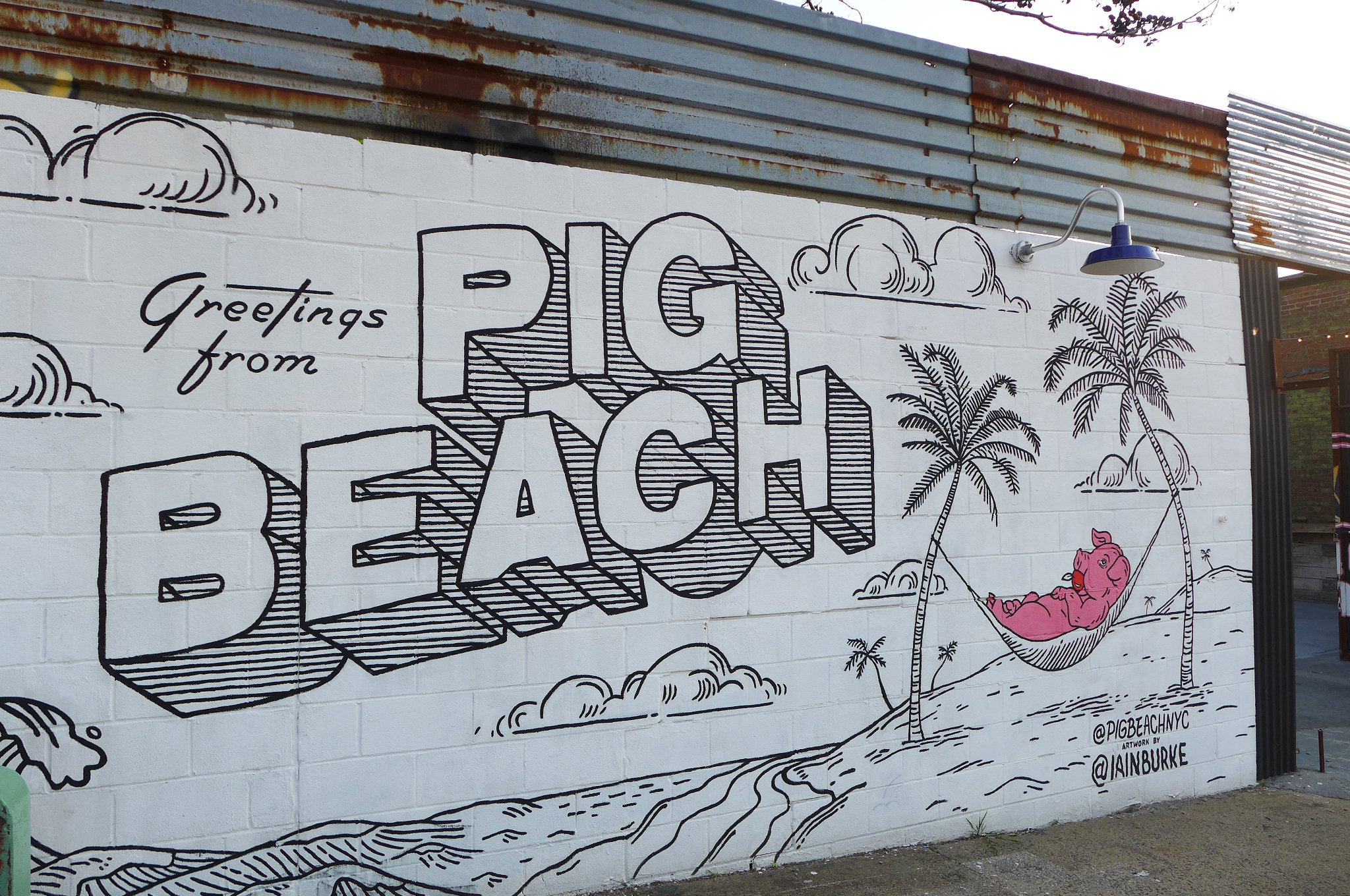 Pig Beach graffiti wall.