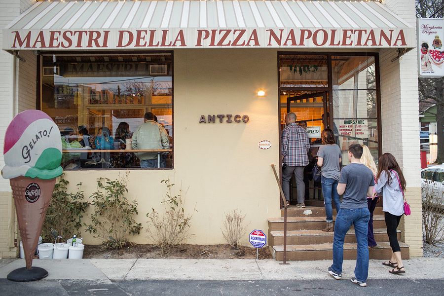 Exterior of Antico Pizza.