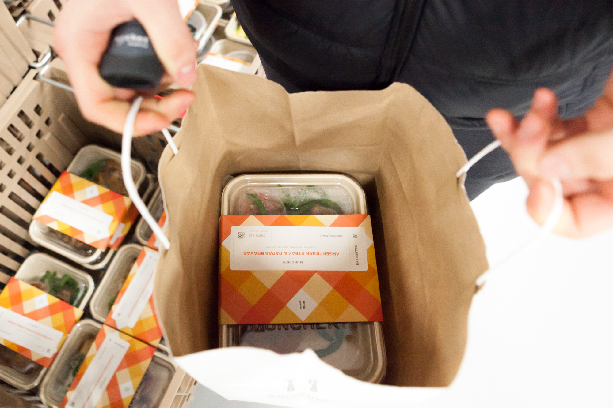 A packaged Munchery meal