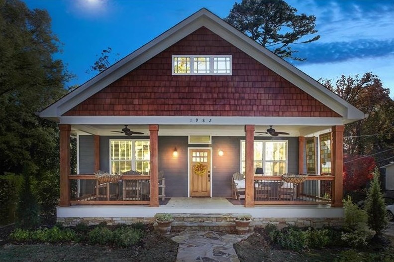 The porch: one of three outdoor lounging options at this College Park Atlanta bungalow. 