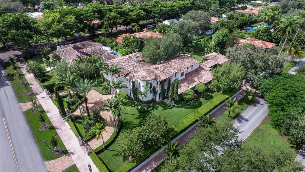 A Mediterranean mansion in Coral Gables on a large corner lot