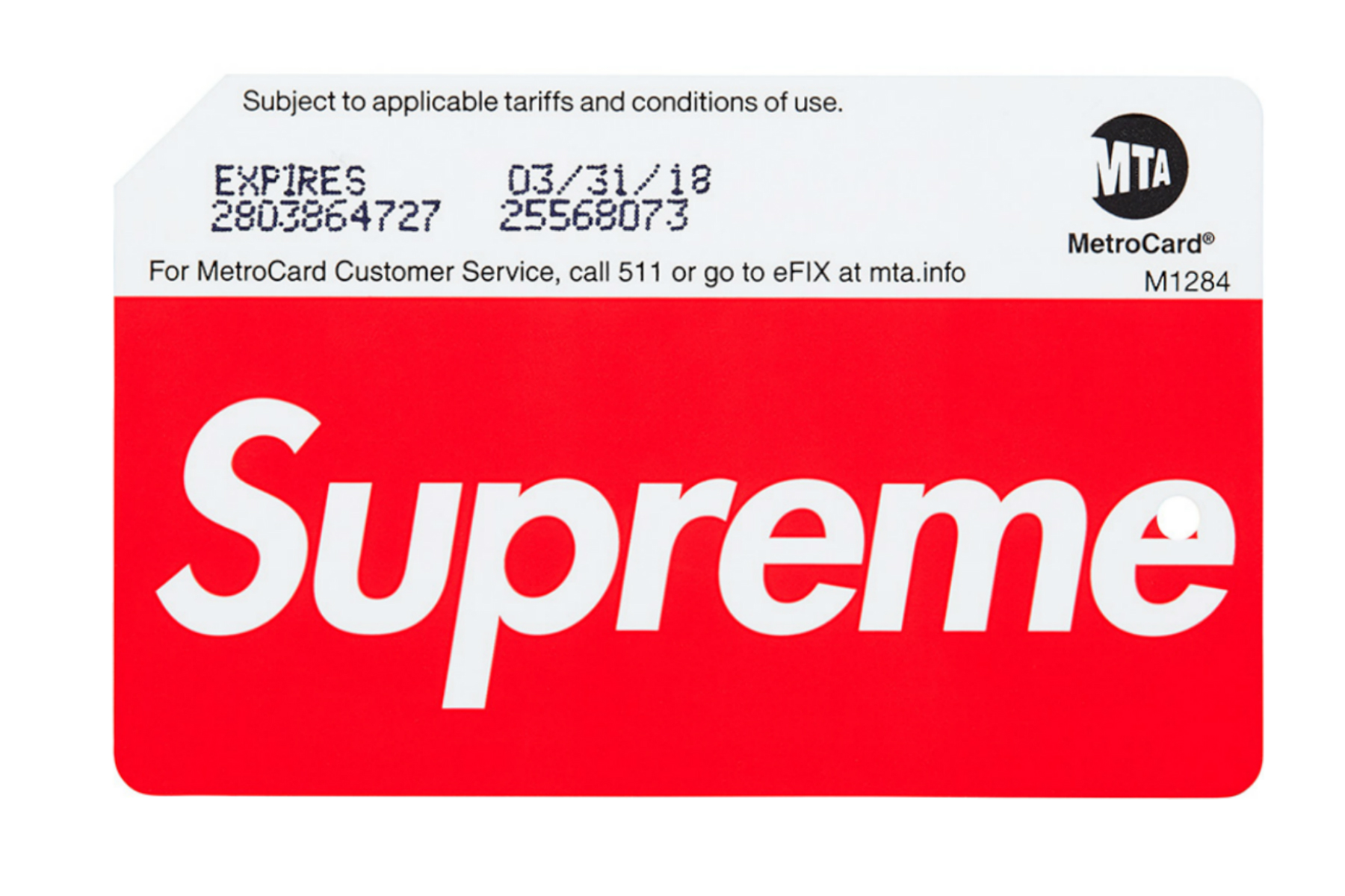 Supreme MTA Card