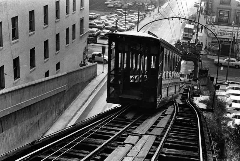 Black and white photo of Angels Flight
