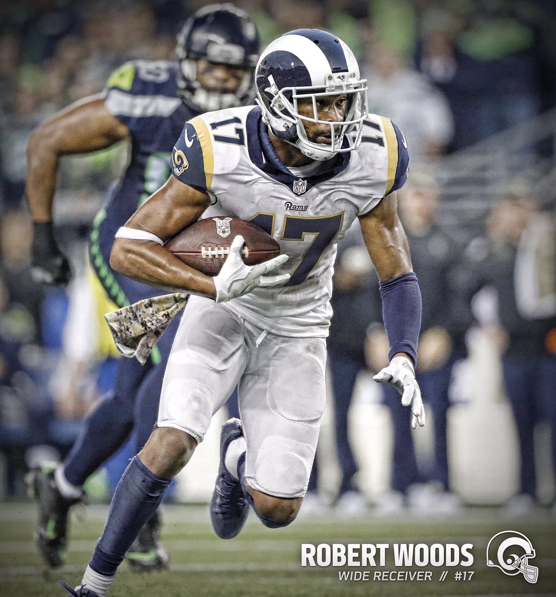 Rendering of new Los Angeles WR Robert Woods in a Rams jersey