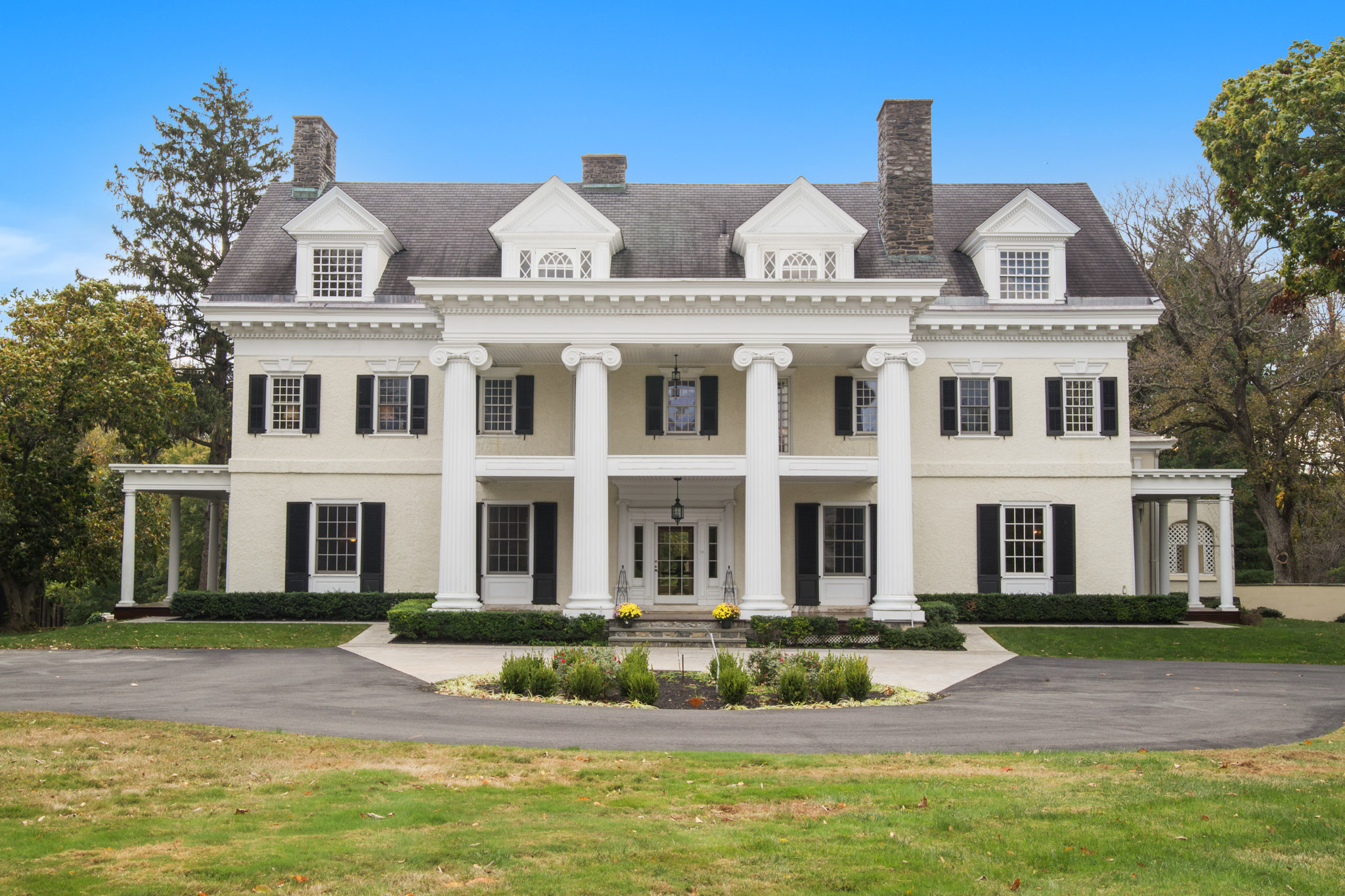 A classic mansion with Greek columns.