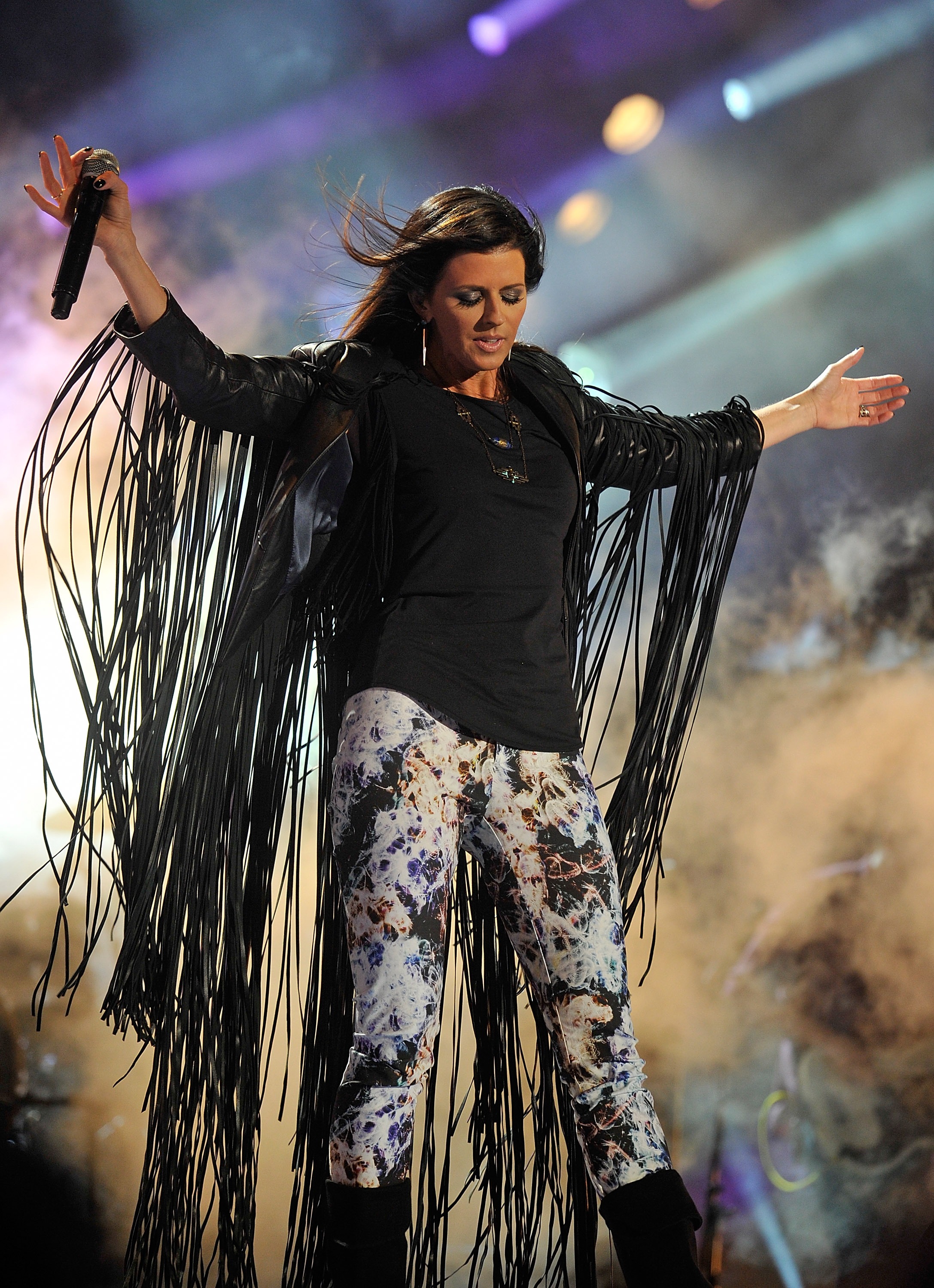 Karen Fairchild of Little Big Town performs at LP Field during the 2013 CMA Music Festival on June 7, 2013 in Nashville, Tennessee.