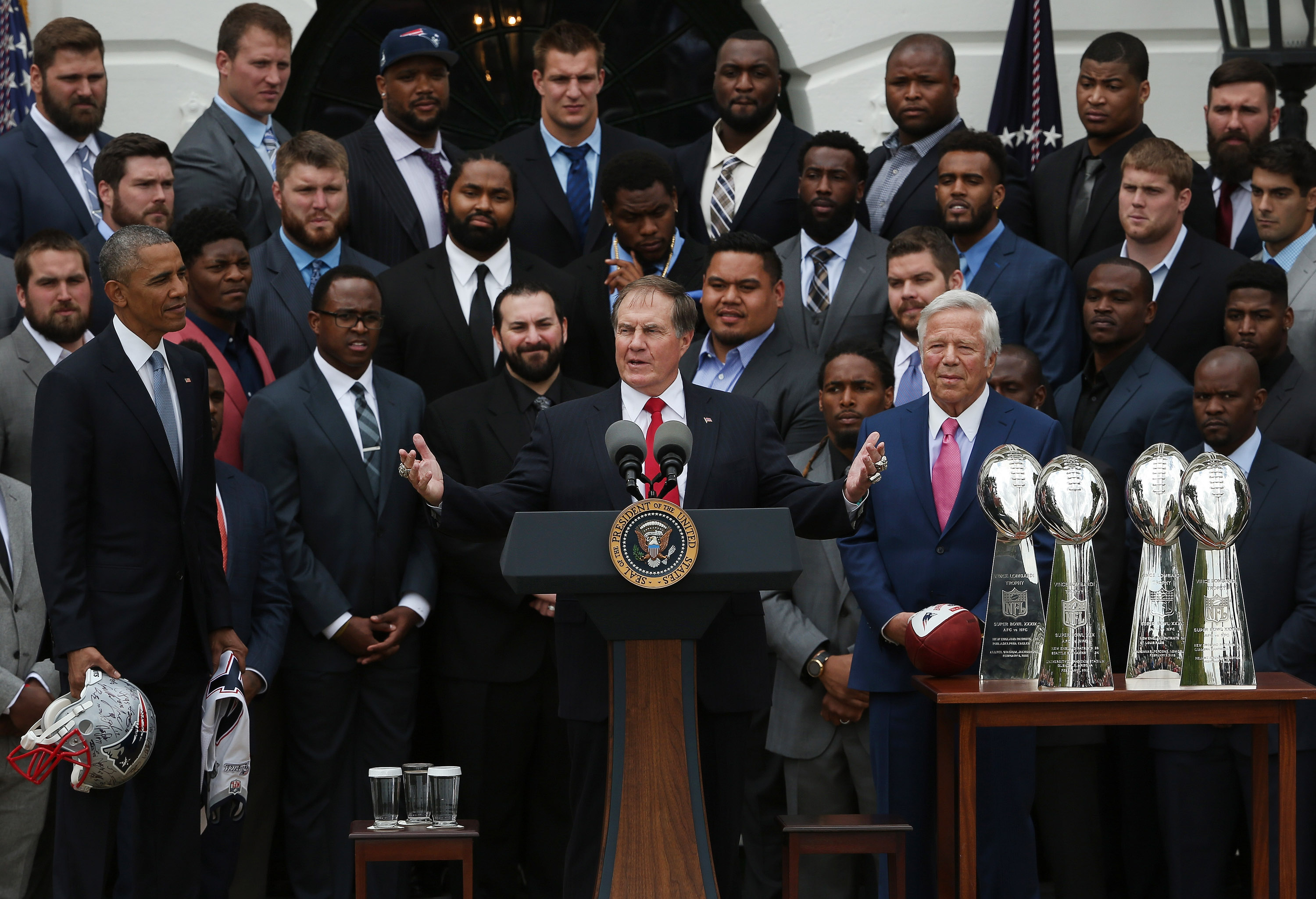 President Obama Hosts The Super Bowl Champion New England Patriots At The White House