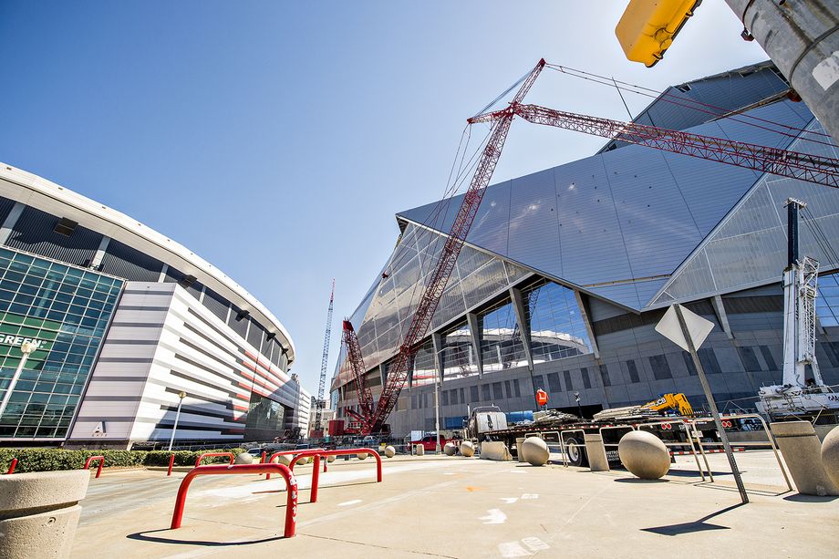 The Georgia Dome and its replacement in Atlanta. 