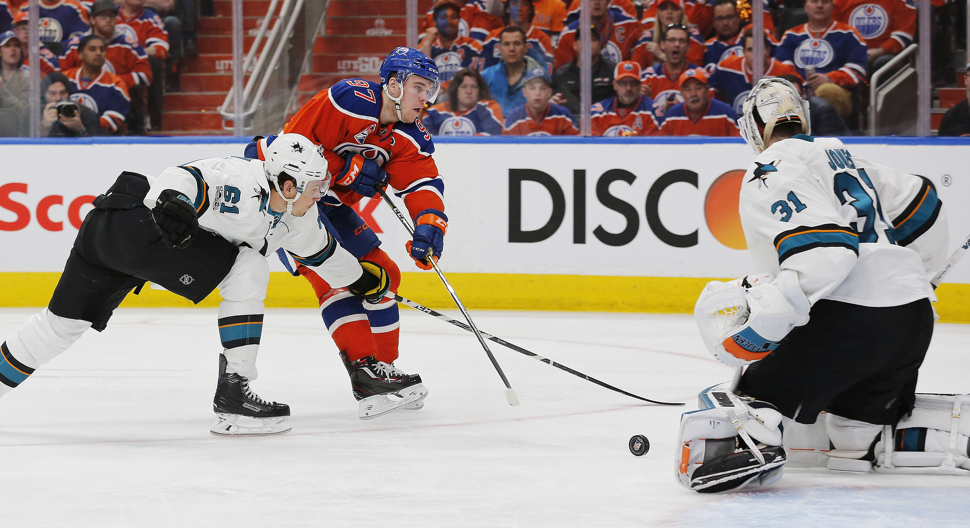 NHL: Stanley Cup Playoffs-San Jose Sharks at Edmonton Oilers