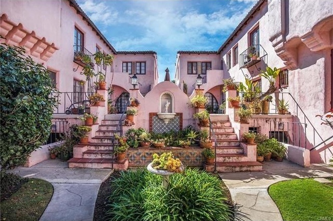 Pink courtyard complex