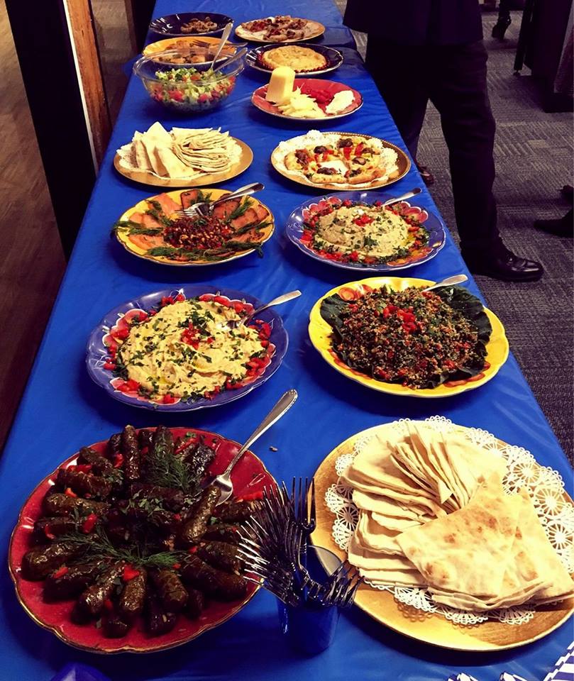 Catering spread from Karoun Restaurant