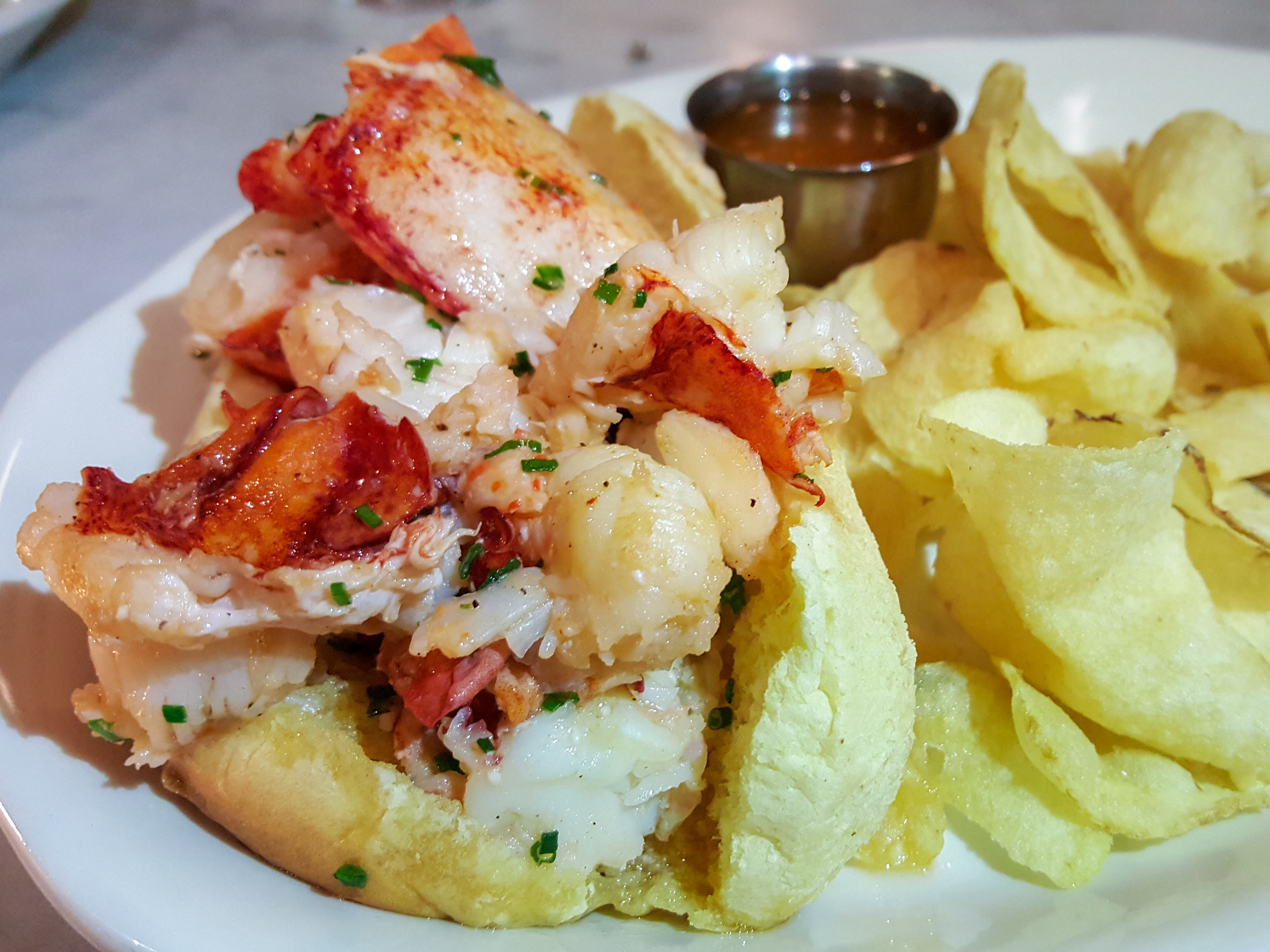 Brown butter lobster roll at North Square Oyster