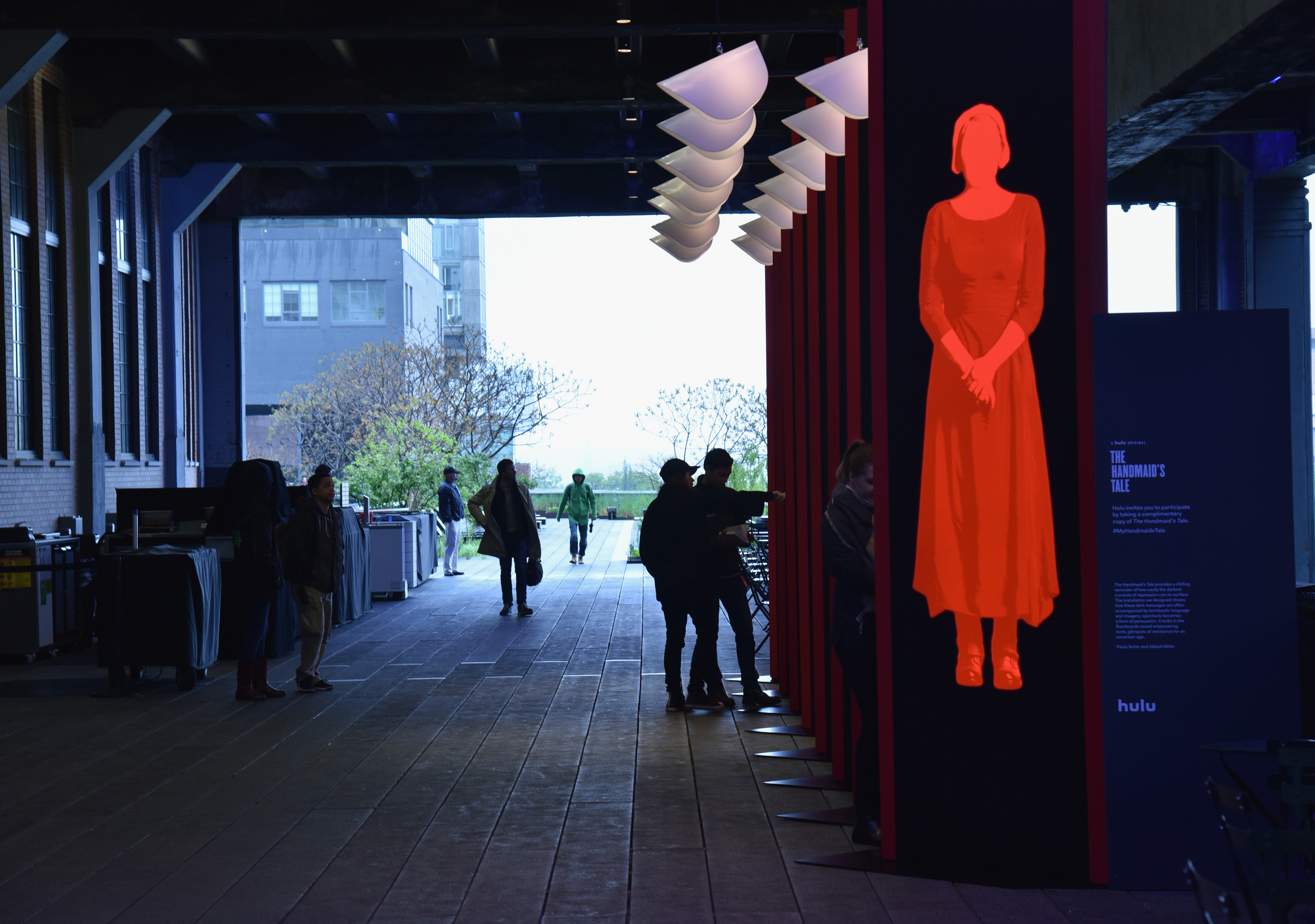 Art Installation And Book Giveaway Celebrating Hulu's 'The Handmaid's Tale' Opens On The High Line In New York City