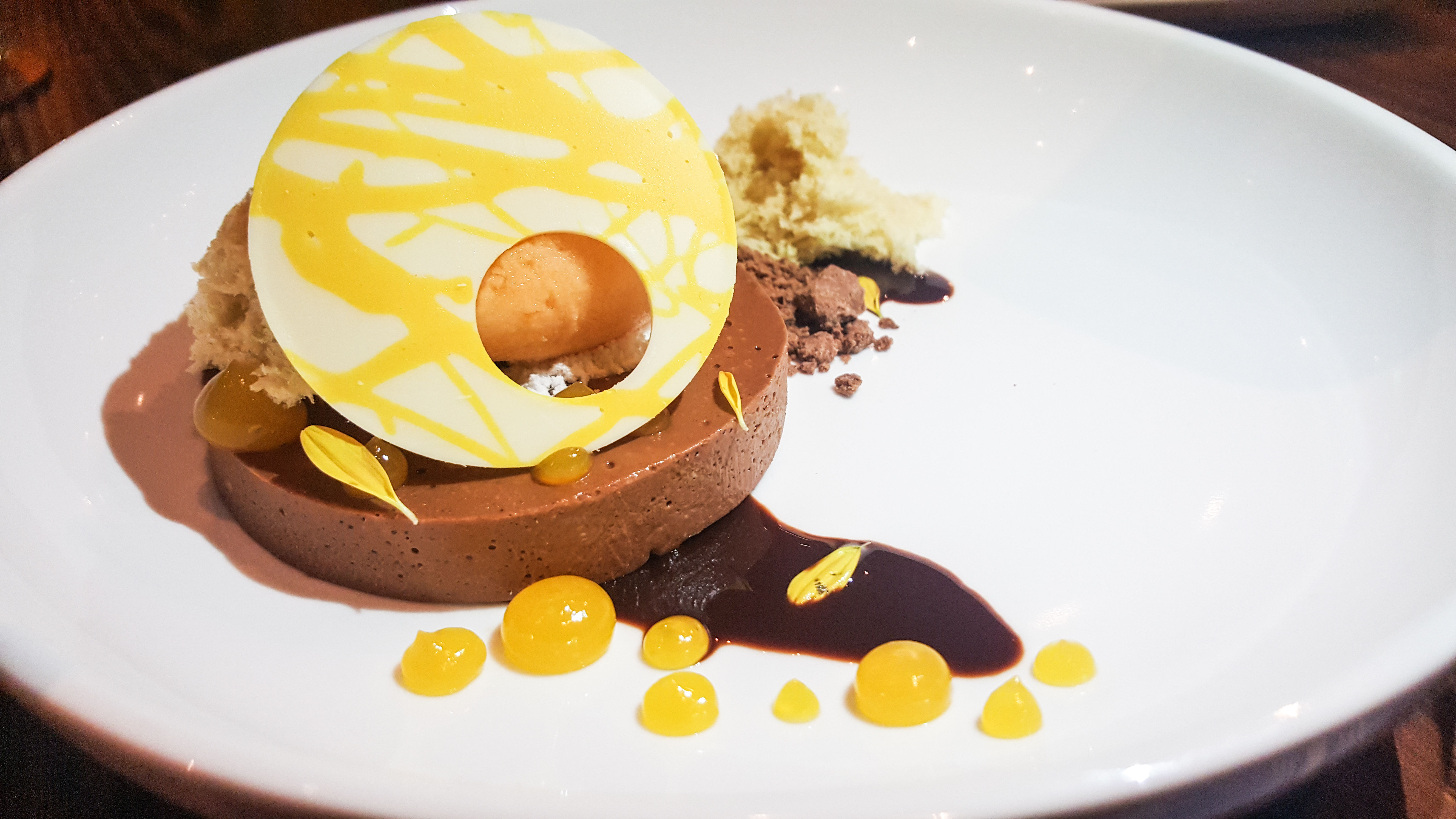 Chocolate and passion fruit custard at Cultivar