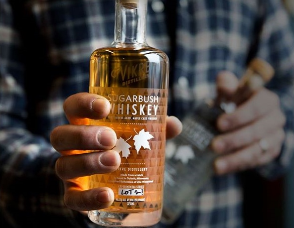 Locally made, limited run Sugarbush whiskey from Vikre Distillery