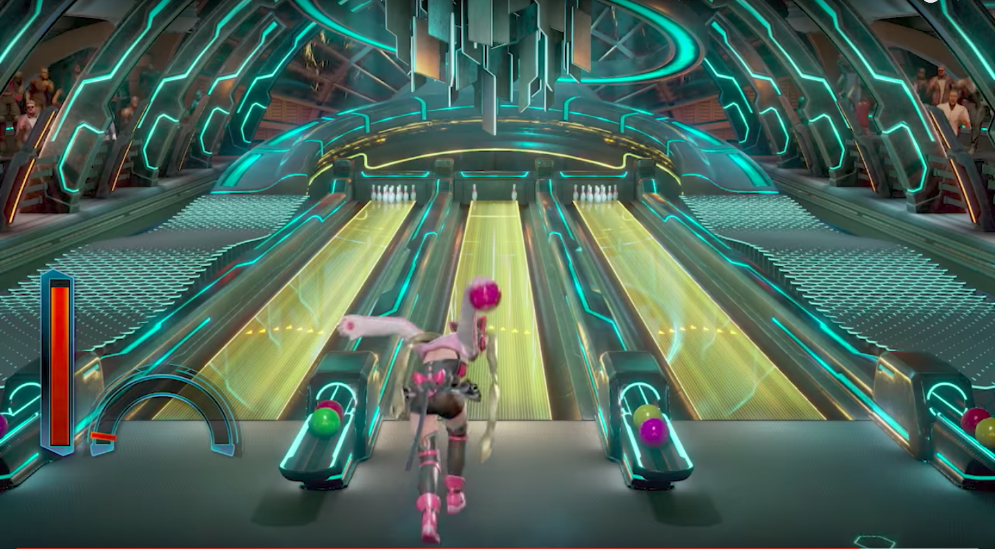 Tekken’s Lucky Chloe in a futuristic bowling alley