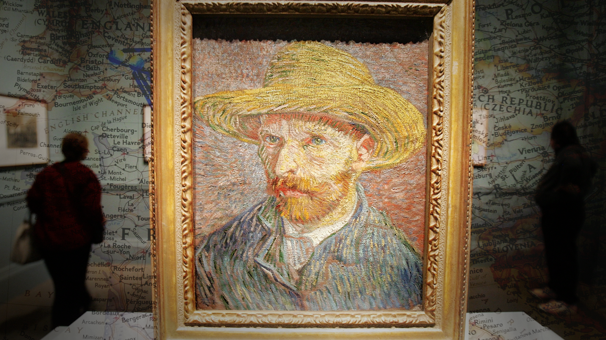 Self portrait of Vincent van Gogh in a museum.<br>