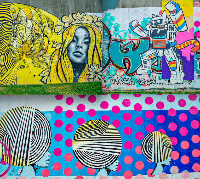 A sampling of newer pieces along the Beltline’s Wylie Street section. 