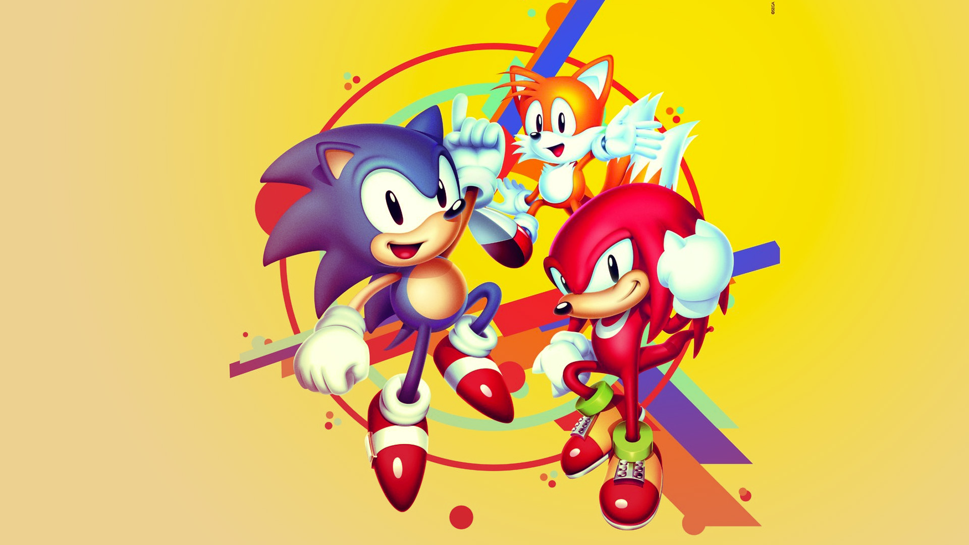 Sonic Mania - Sonic, Knuckles and Tails art