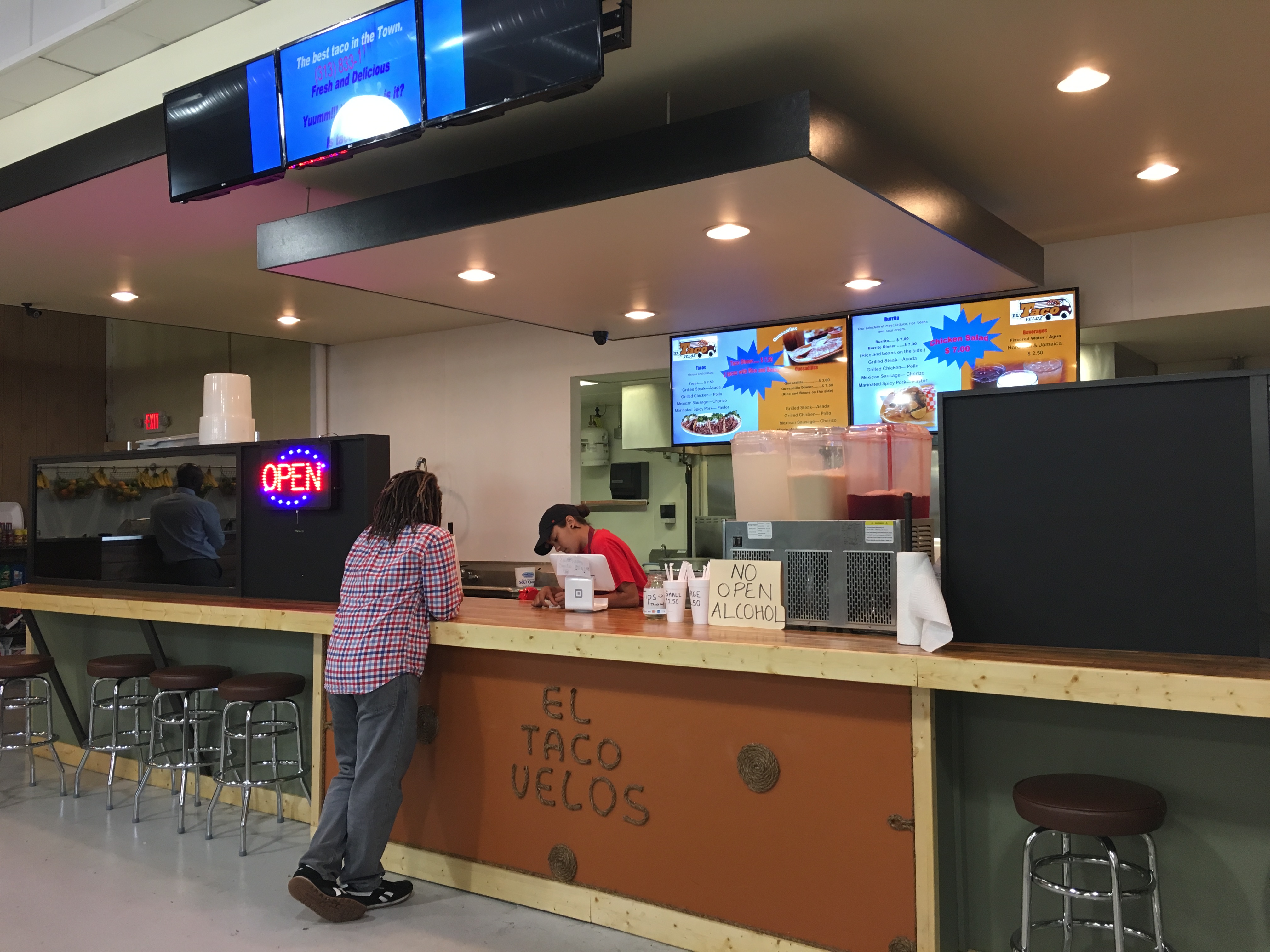 taco counter at marcus market