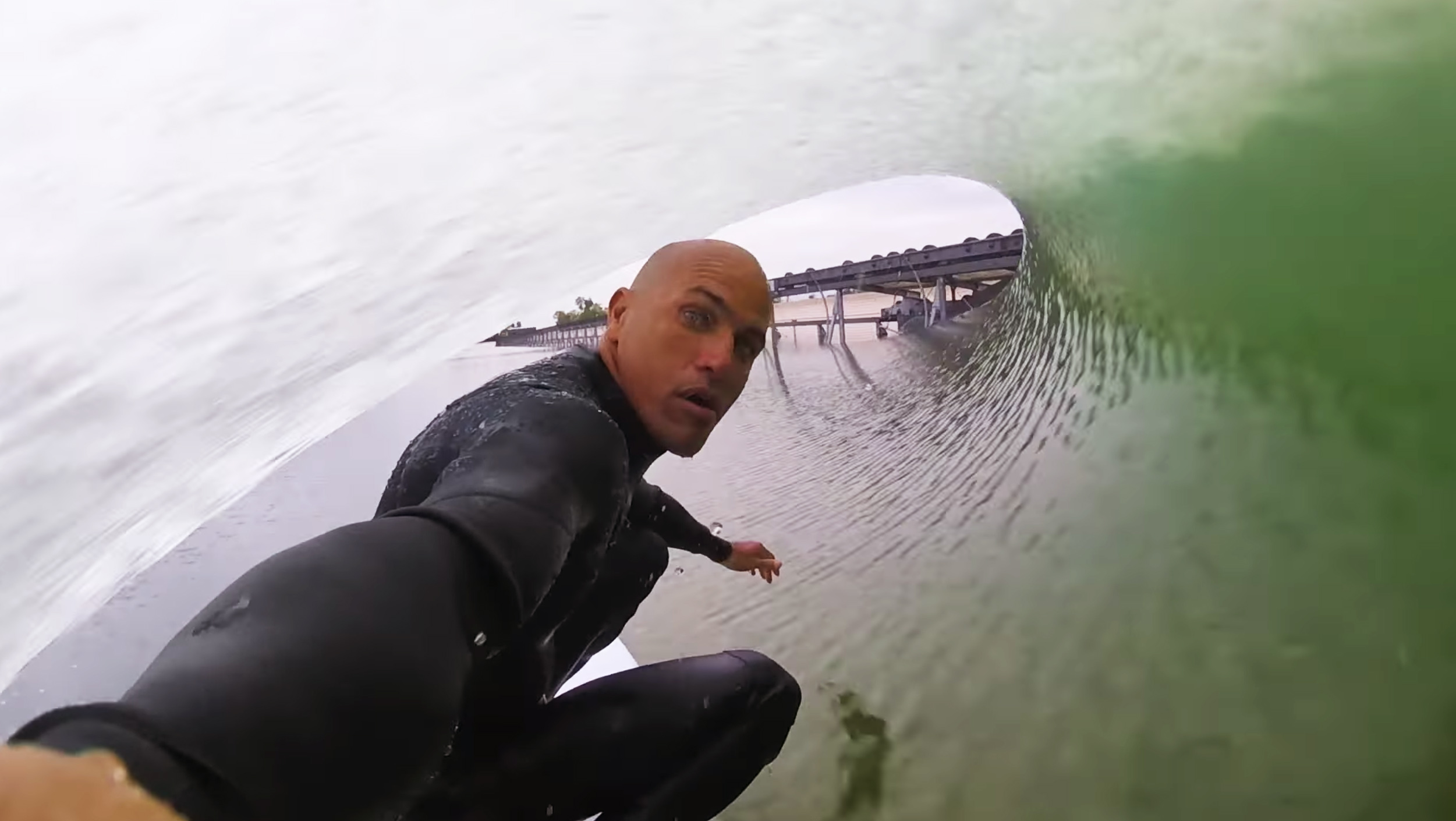 Kelly Slater riding an artificial wave in California