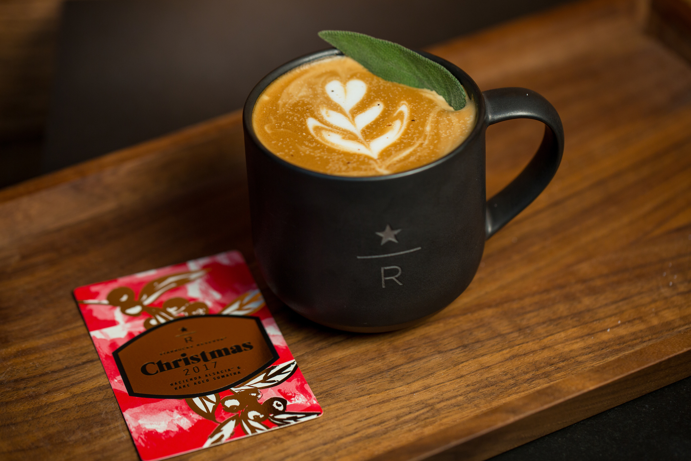 The Starbucks Reserve Juniper Latte photographed on Thursday, November 16, 2017.  (Joshua Trujillo, Starbucks)