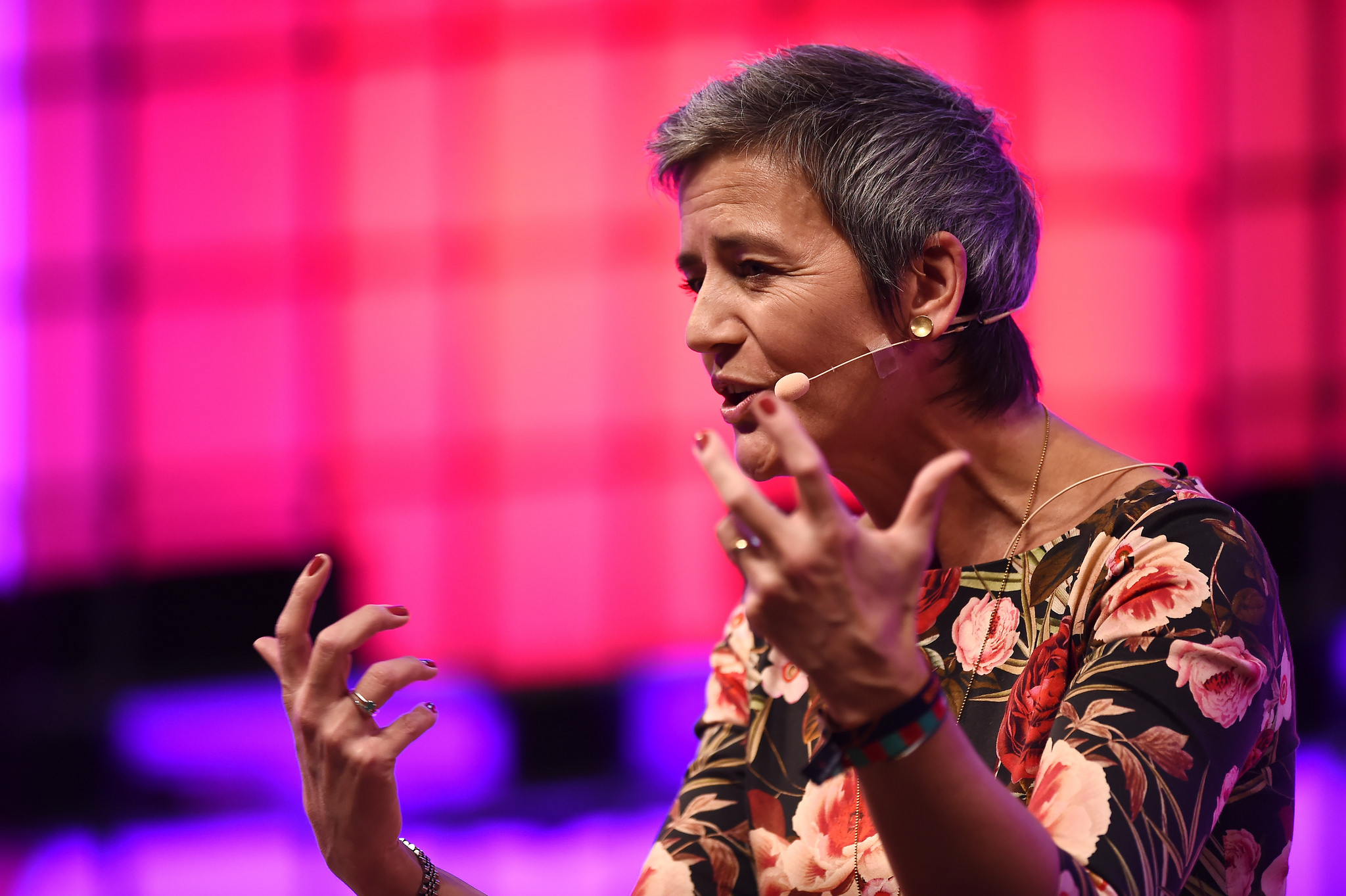 Europe's Commissioner for Competition, Margrethe Vestager, at the 2017 Web Summit in Lisbon, Portugal