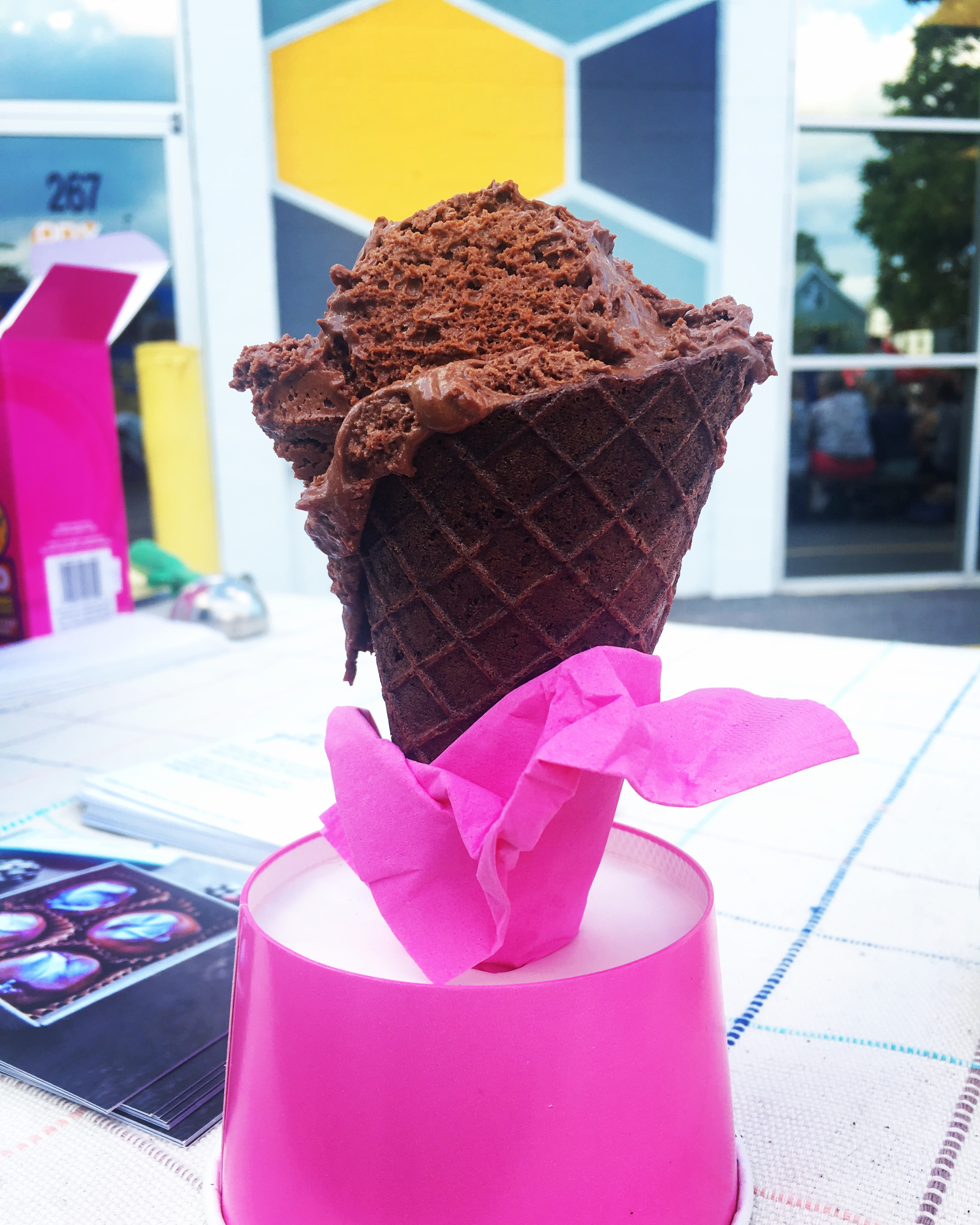 Gate Comme Des Filles chocolate mousse in a chocolate cone