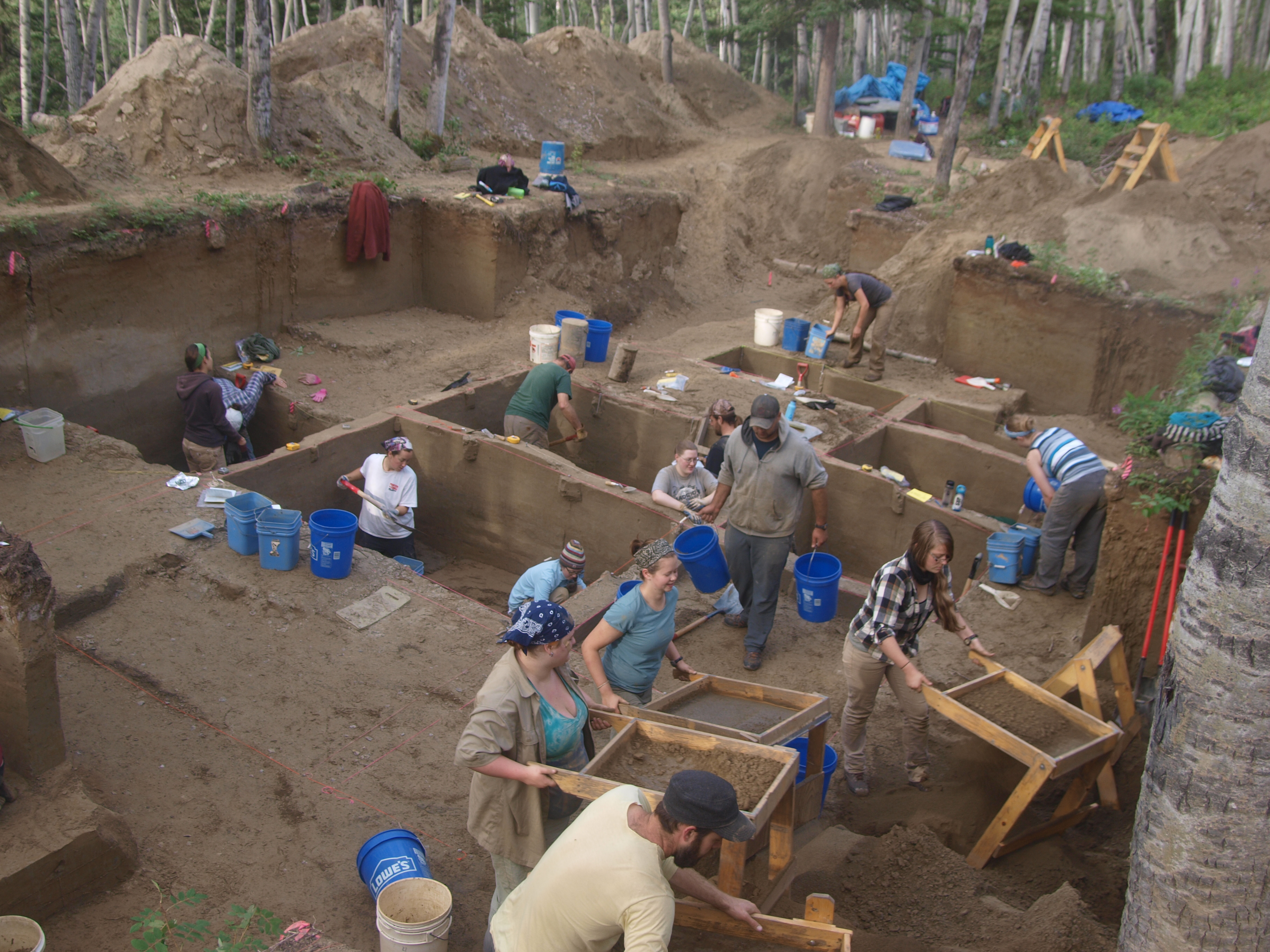 The excavation at the Upward River Sun site in Alaska.