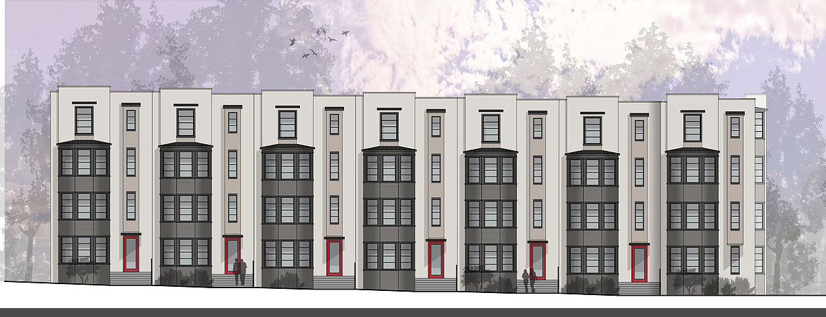 A rendering of townhomes under construction now in East Atlanta Village. 