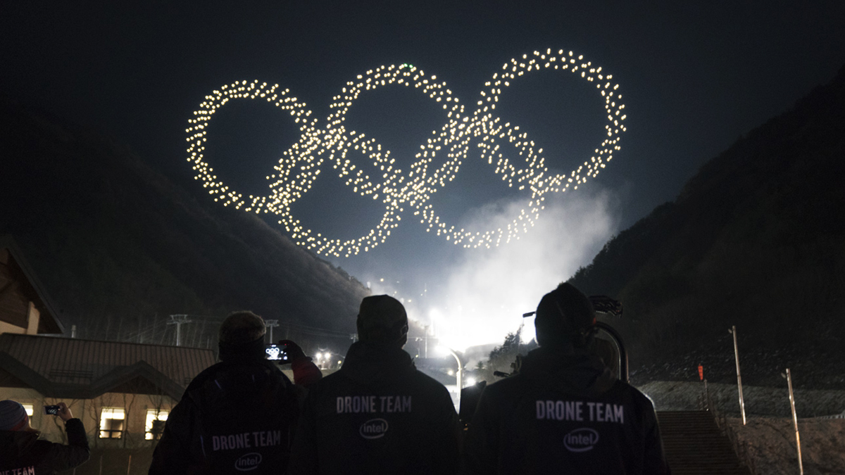 drone show at Winter Olympics opening ceremony 